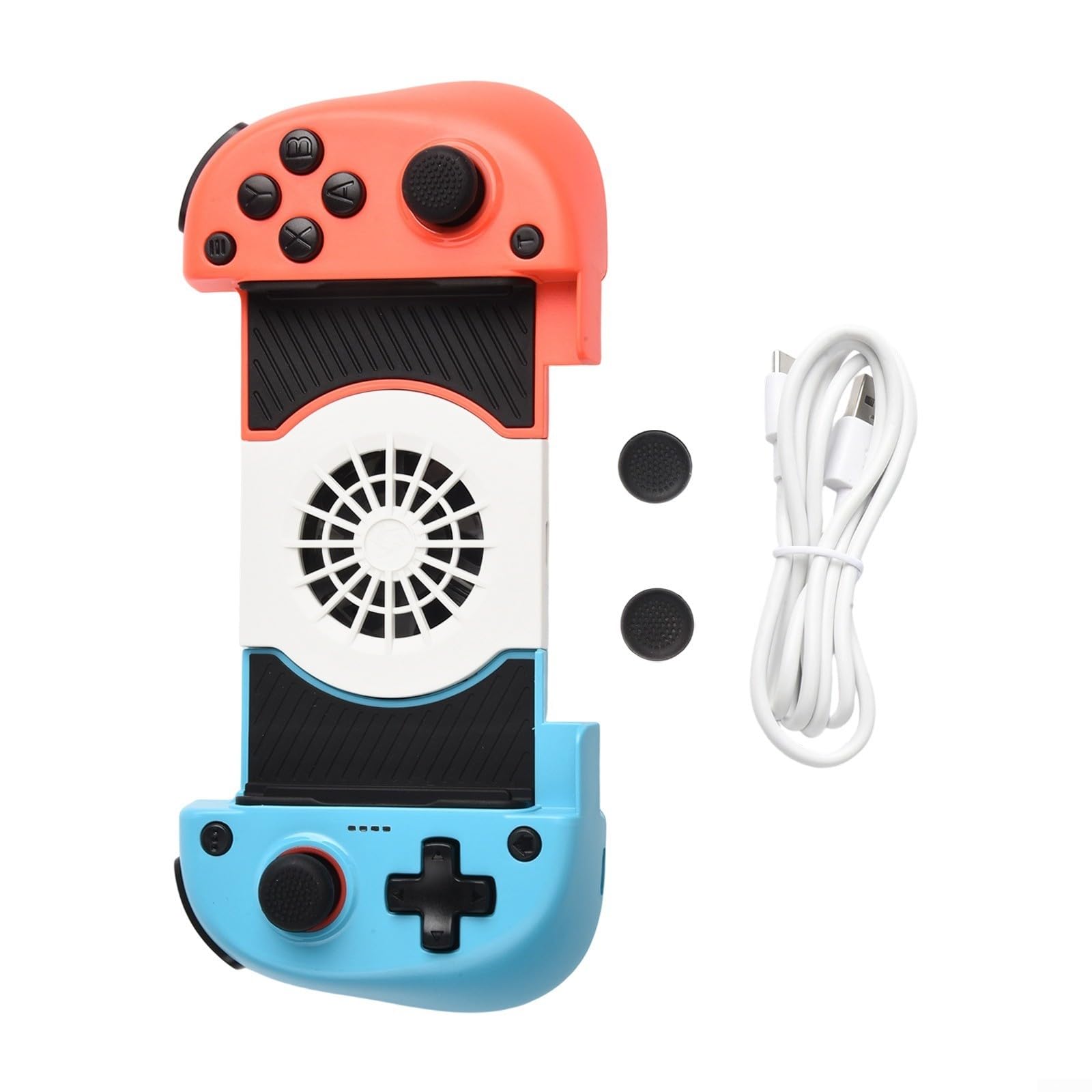 Manette de jeu mobile sans fil avec ventilateur de refroidissement et joysticks à effet Hall, batterie 20H pour Android et iOS (noir)