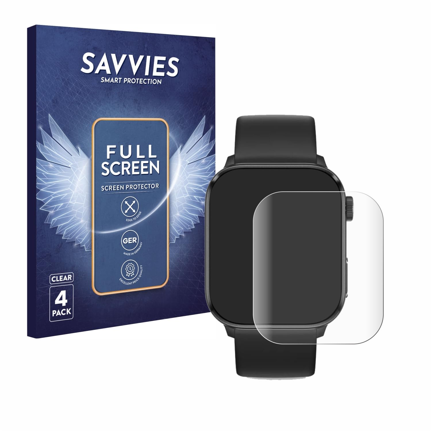 Savvies Full-Screen Schutzfolie Für Ice-Watch ICE Smart 1.0 – 4 Stück, 3D Curved, Selbstheilend