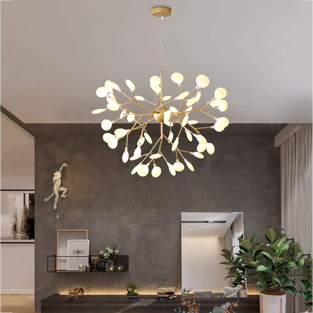 CZYLJLK Sputnik,Modern Metal,G4 Firefly,Creative LED,Dining Room Bedroom Decor Lighting-Golden warm light 63 head