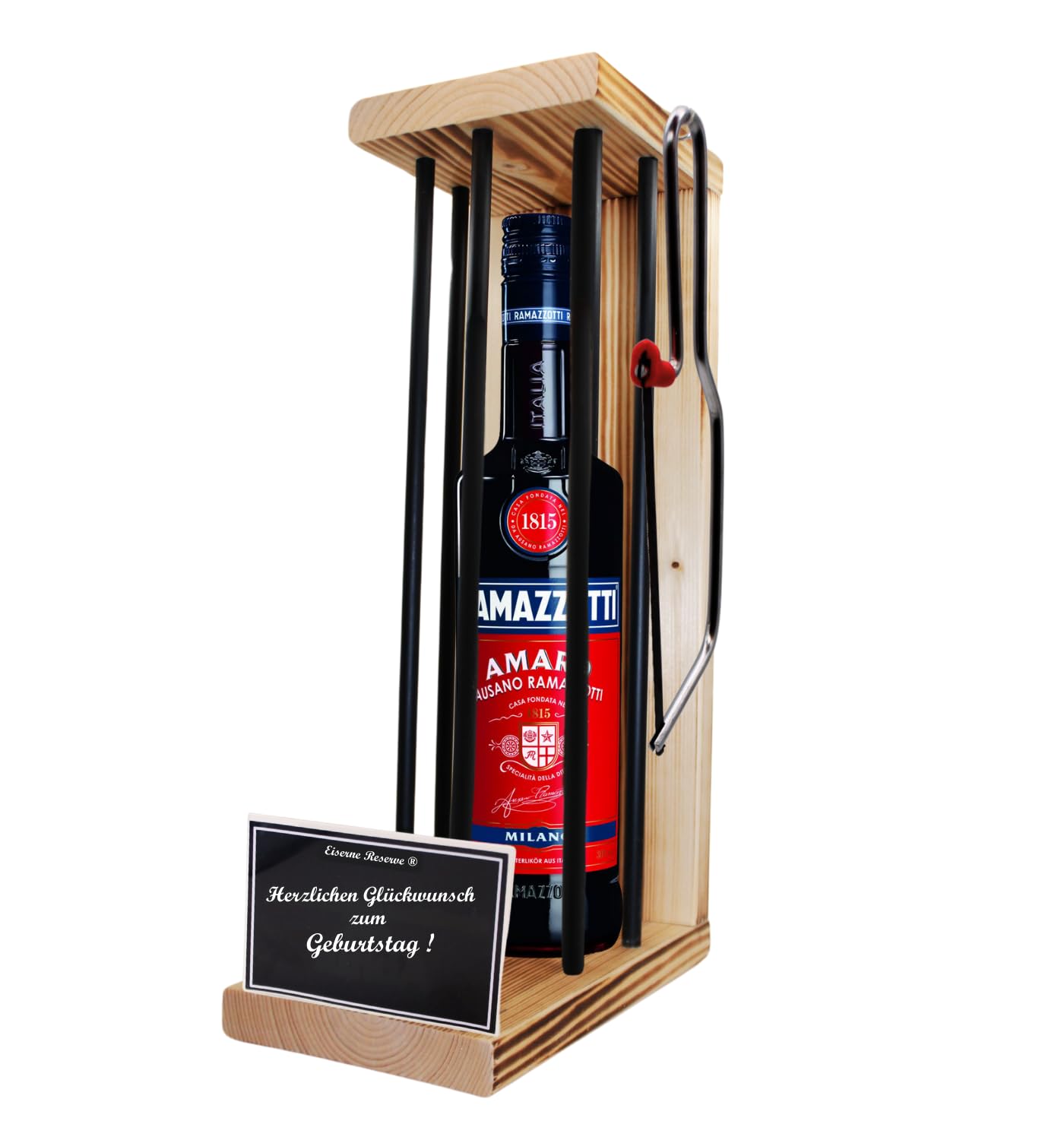 Ramazzotti Geschenk Geburtstag Geschenke - Eiserne Reserve Black Edition Geschenkset Text s/w Herzlichen Glückwunsch zum Geburtstag Kräuterlikör (1 x 0.70 l)