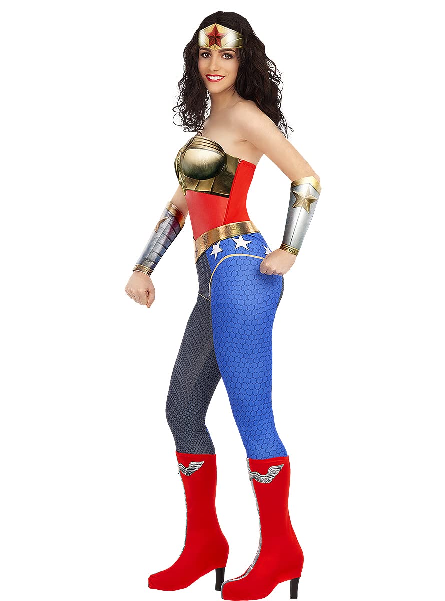 Funidelia | Kostium Wonder Woman Injustice dla kobiet Superbohaterowie DC Comics Liga Sprawiedliwości - Strój dla dorosłych i zabawne akcesoria na imprezy karnawał i Halloween - Czerwony