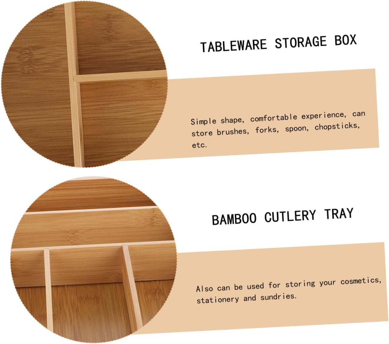 Cabilock Drawer Storage Box 6 Compartments, Tableware Organizer Tray for Kitchen Cutlery and Utensils, Practical Flatware Organizer for Drawer Cabinet Use