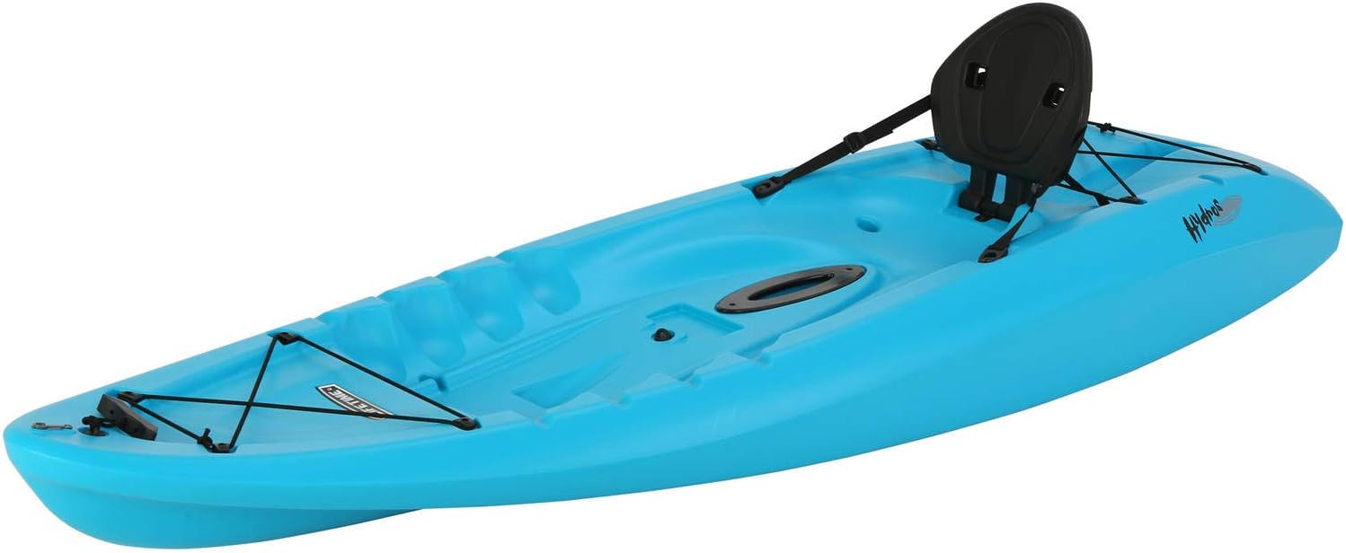 Lifetime Hydros 85 Fishing Holiday Vacation River Lake Sit-On-Top Kayak, Paddle Included (Glacier Blue)