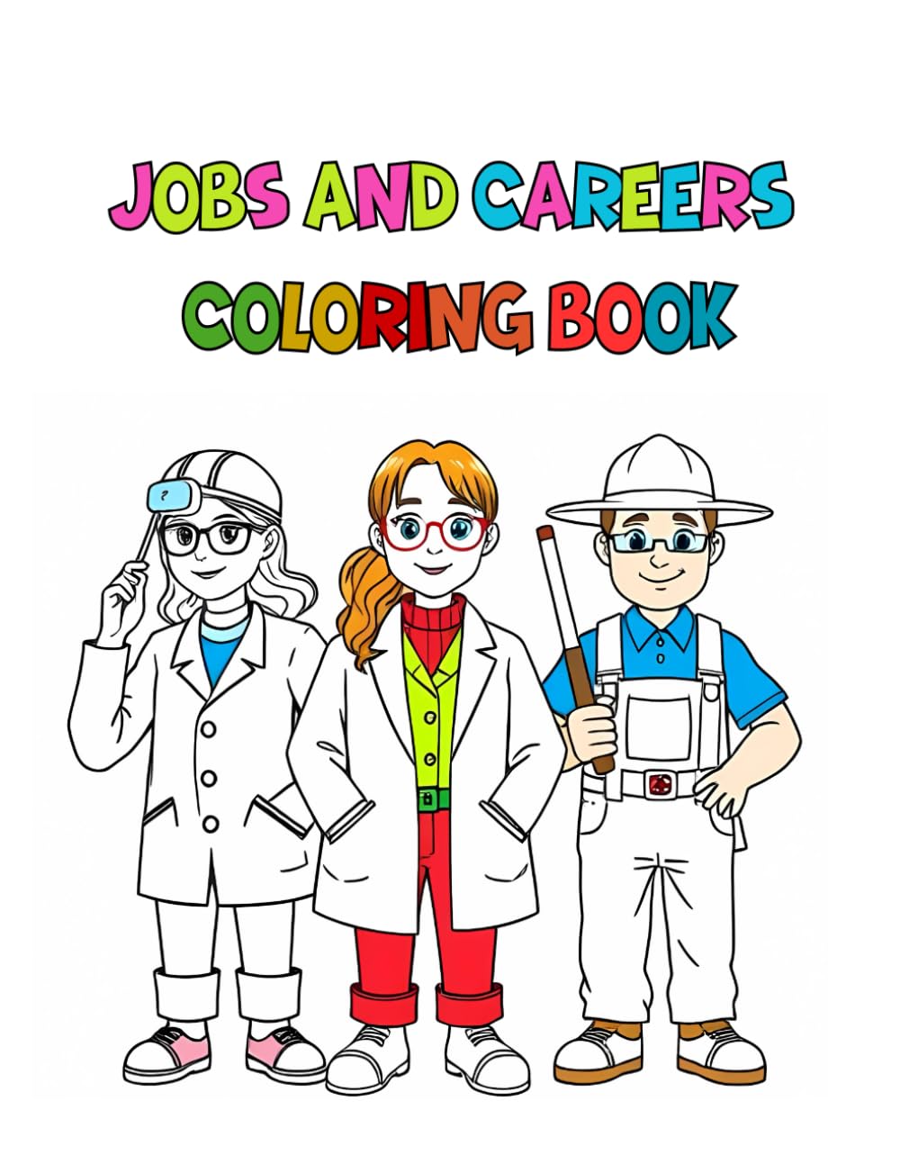 Jobs and Careers Coloring Book: Pages of Educational Fun, Including Community Helpers and Future Jobs | Large Format for Toddlers and School Kids Ages 3-9