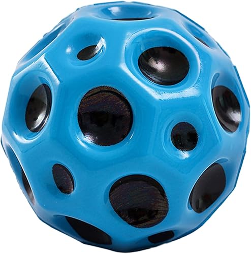 Bola hinchable en forma de luna porosa bola hinchable para niños, juguete de interior diseño ergonómico, colorido, moda, compacto, azul