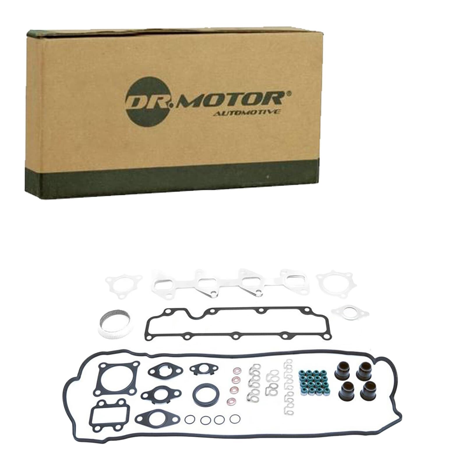 DR.MOTOR AUTOMOTIVE DRM10215S Kit guarnizioni Testata con paraolio-albero a gomiti con guarnizione tenuta stelo valvola con kit guarnizioni Copritestata senza guarnizione testata con guarnizione(i)