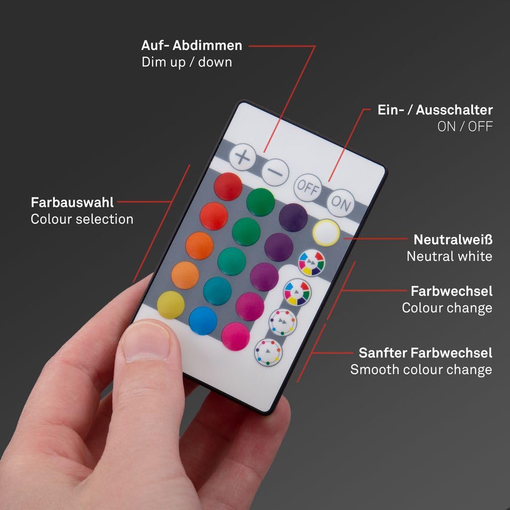 BRILONER Leuchten - LED Panel, Deckenleuchte dimmbar, Deckenlampe, RGB, Farbsteuerung, Backlight, inkl. Fernbedienung, 22 Watt, 2.700 Lumen, 4.000 Kelvin, Weiß, Ø 42cm