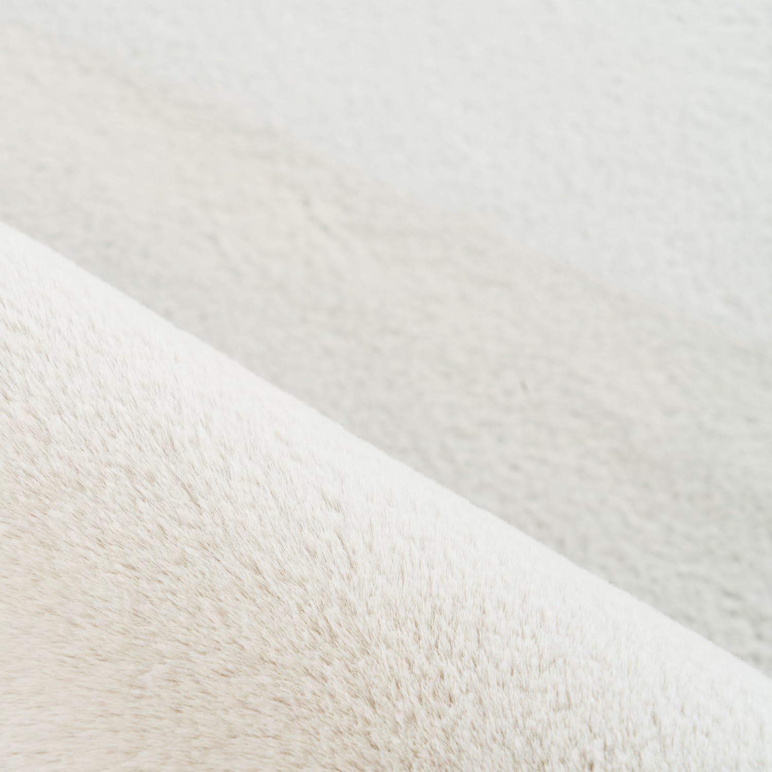 Carpetsale24 Rabbit Hochflor Teppich Rund 120 cm Creme Shaggy Modern Flauschig Weich Fellteppich Kunstfell Einfarbig für Schlafzimmer Wohnzimmer Kinderzimmer