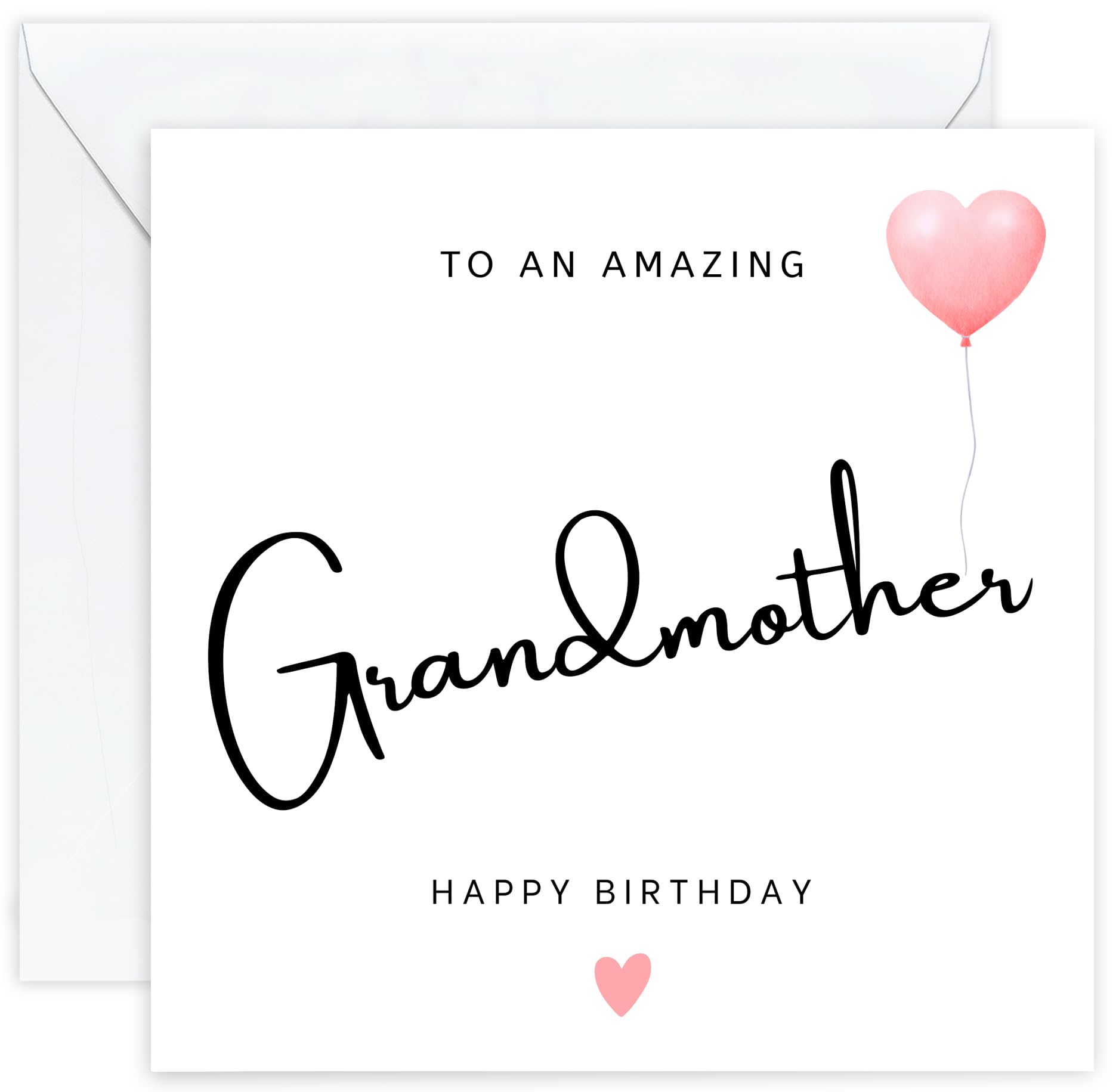 Personalised Grandmother Birthday Card – Elegant Birthday Card for Grandmother with Customised Message on Premium 350gsm Cardstock, Ideal from Grandson or from Granddaughter (Grandmother)