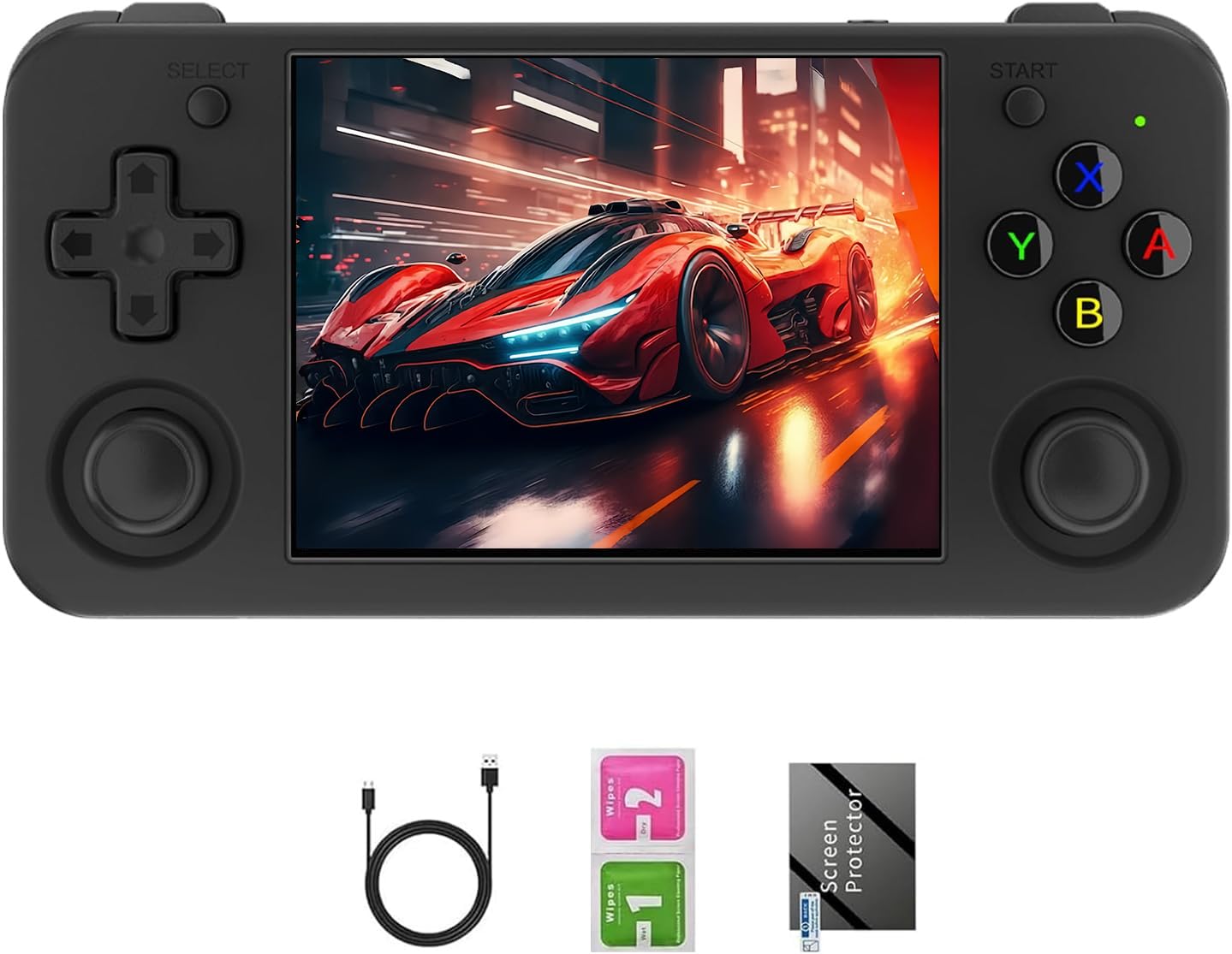 RG35XX H Retro Handheld Game Console with Linux System 3.5 inch IPS Screen and 64G TF Card Built-in 3300 mAh Battery Lasts up to 8 Hours Compatible
