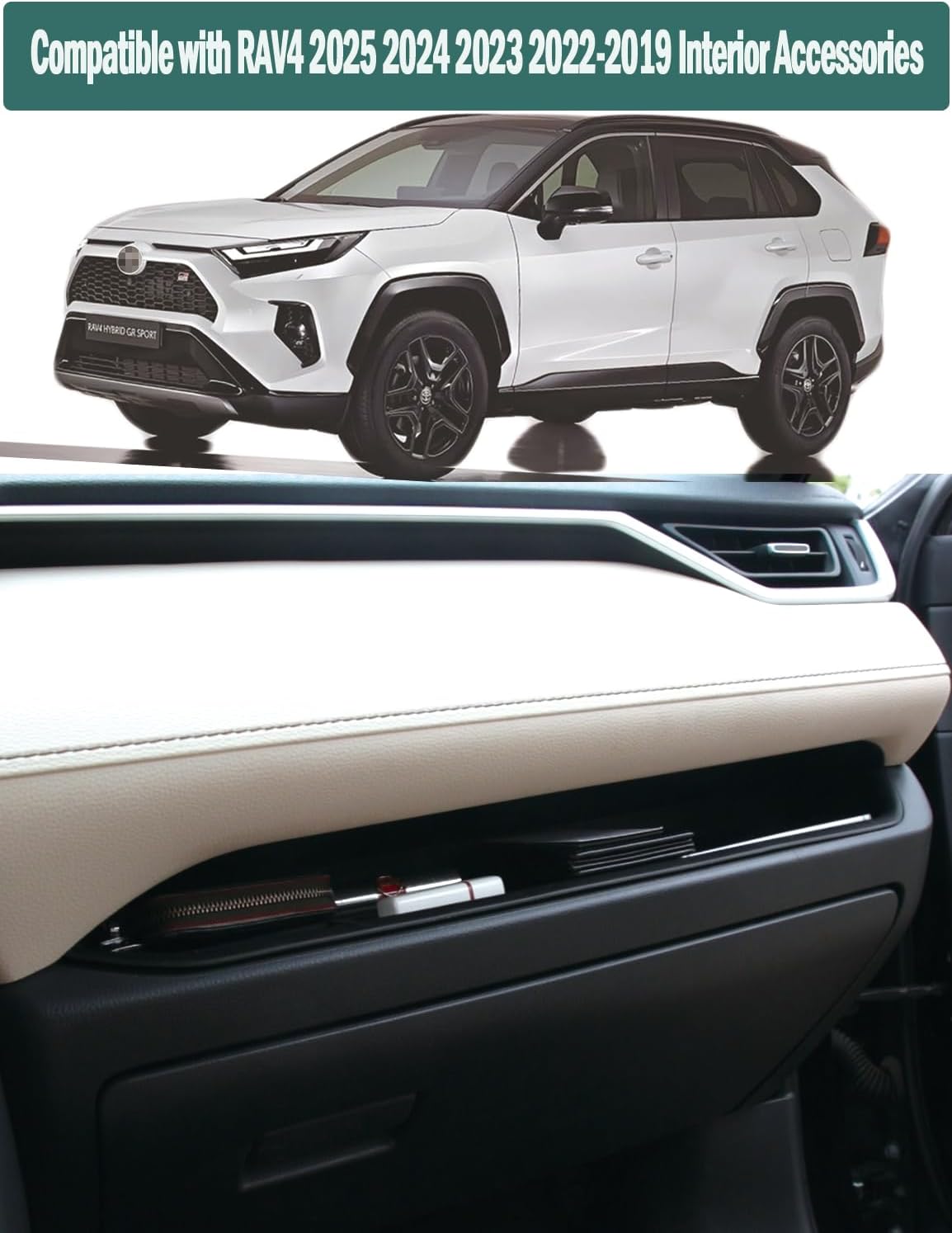 Glove Box Organizer Tray Compatible with Toyota RAV4 2023 2022 2021 2020 2019 Accessories Passenger Storage Insert Mat,Passenger Storage Organizer for Toyota RAV4