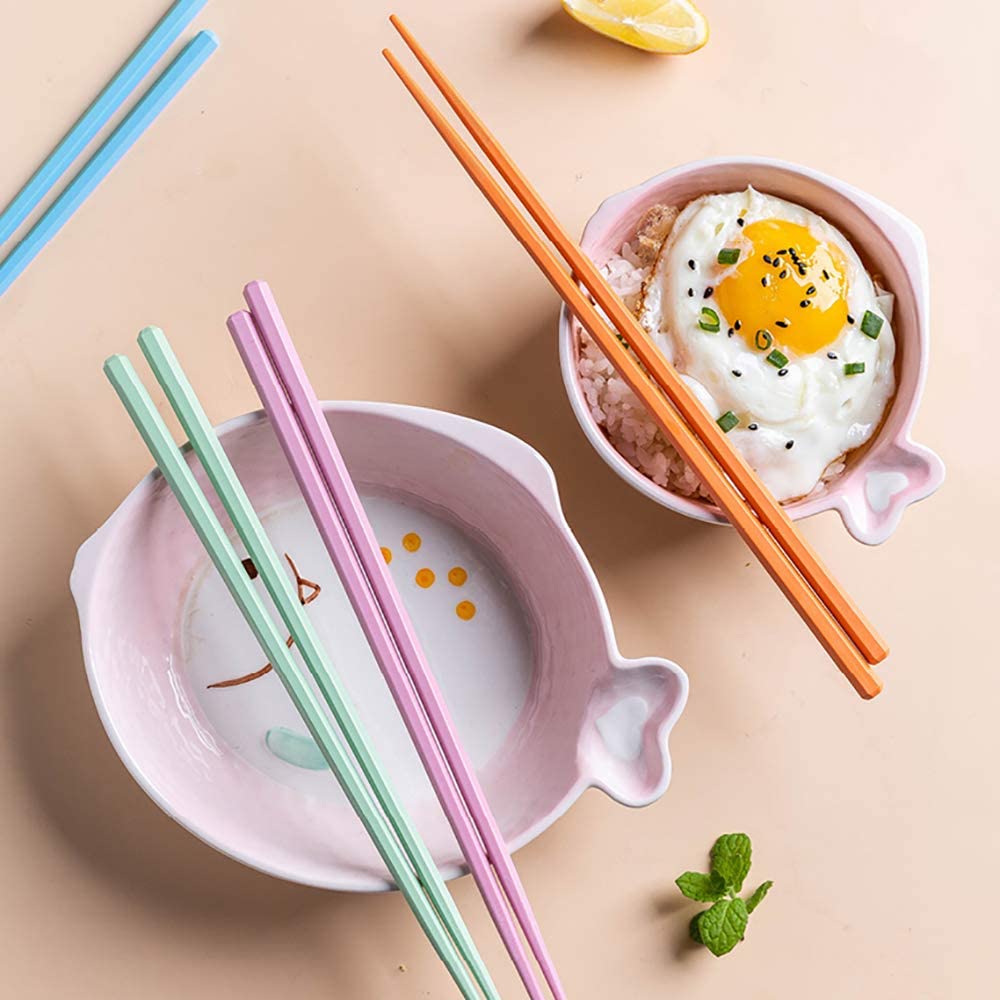 Baguettes réutilisables en Fibre de Verre, 5 Paires de Baguettes antidérapantes, Baguettes minimalistes japonaises et Chinoises, lavables au Lave-Vaisselle, Baguettes mul