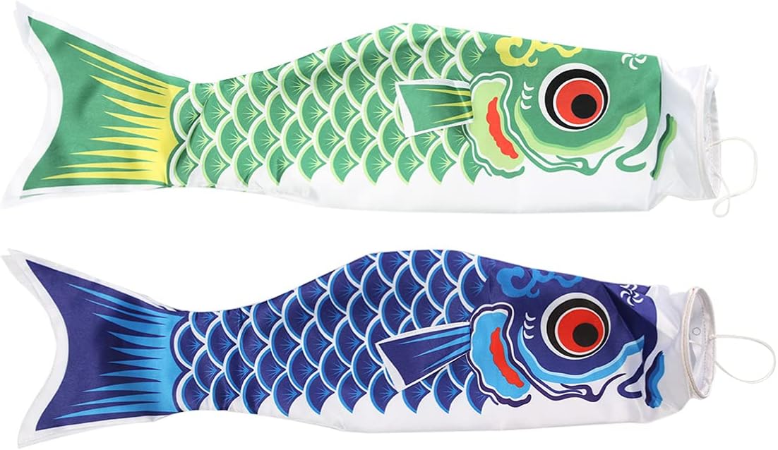 Sewroro 5Pcs Japanese Carp Windsock Fish Wind Streamer Fish Flag Kite Flag Koinobori Hanging 70CM for Sushi Bar Garden Boys Day Decor Outdoor Decor Japanese Decor