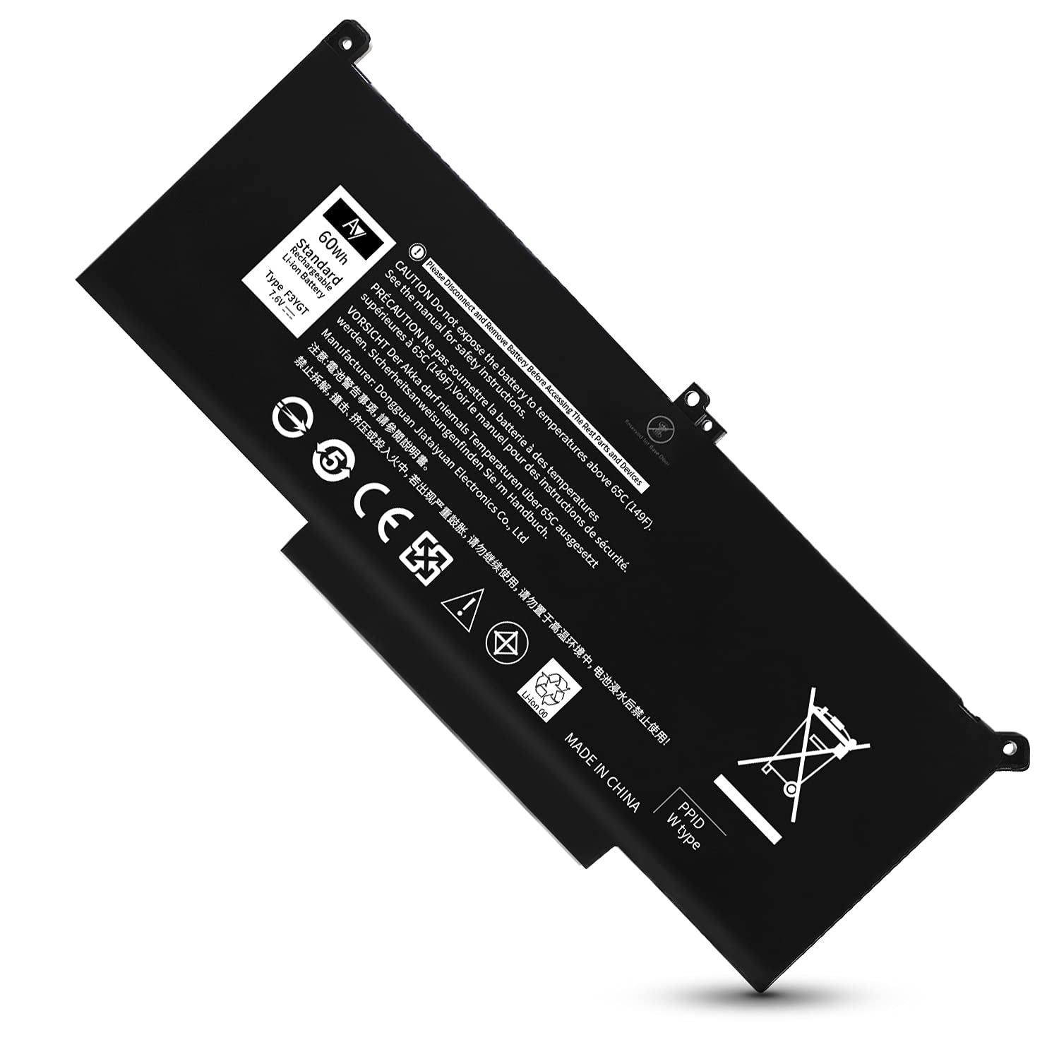 AY F3YGT Laptop Battery Replacement for Dell Latitude 12 7280 7290 | 13 7380 | 14 7480 7490 etc, fits 2X39G DM3WC 0DM3WC KG7VF 451-BBYE 453-BBCF