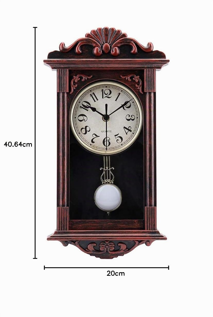 jomparis Pendeluhr Pendel Wanduhr Retro Quarz Wanduhr Bronze