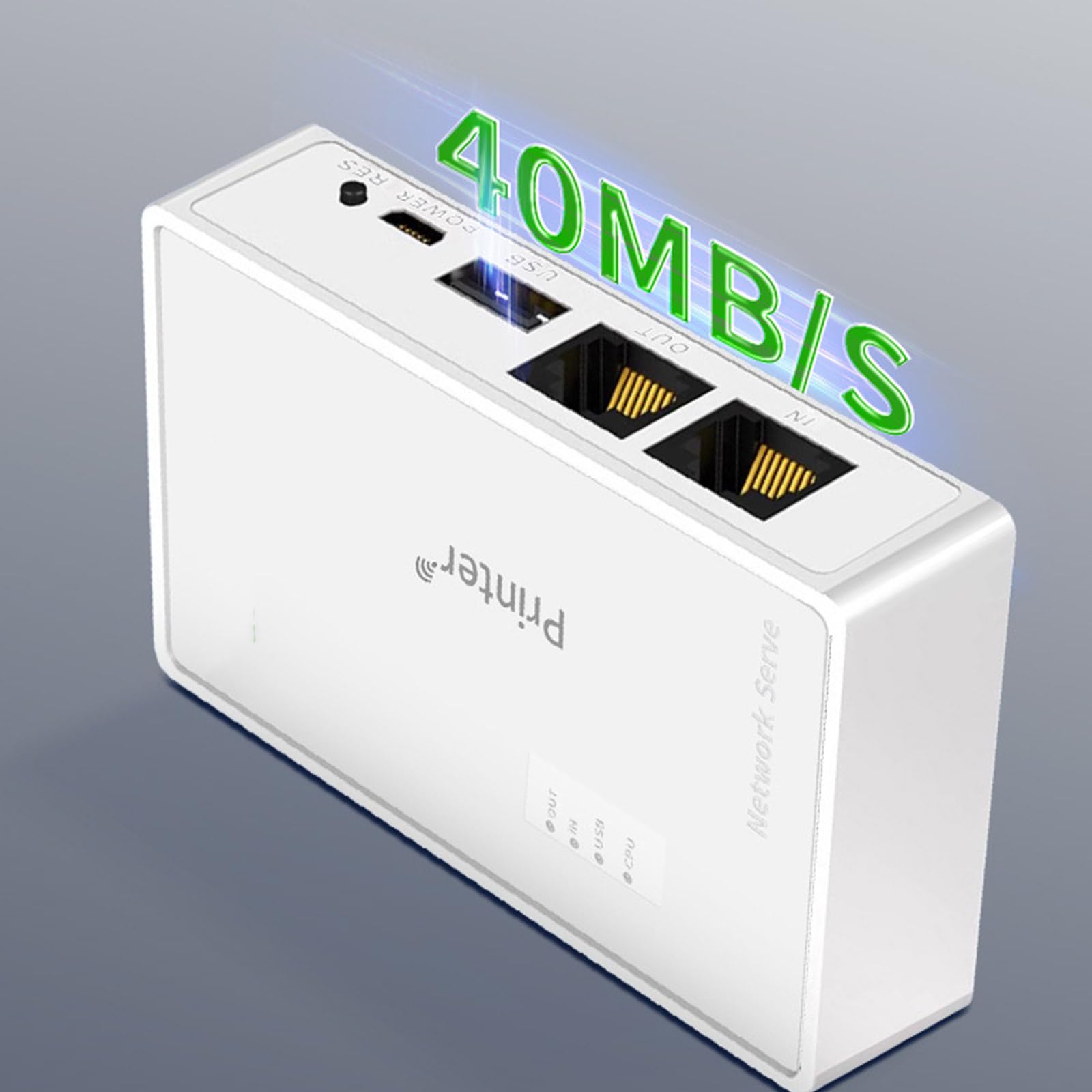 Serveur d'imprimante sans fil 10/100 Mbps USB vers RJ45/WiFi Adaptateur convertit USB en réseaux de partage de périphérique serveur réseau