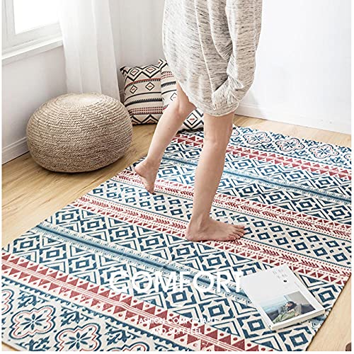 Tapis en coton multifonction rouge de 105x180 cm pour la maison - 3