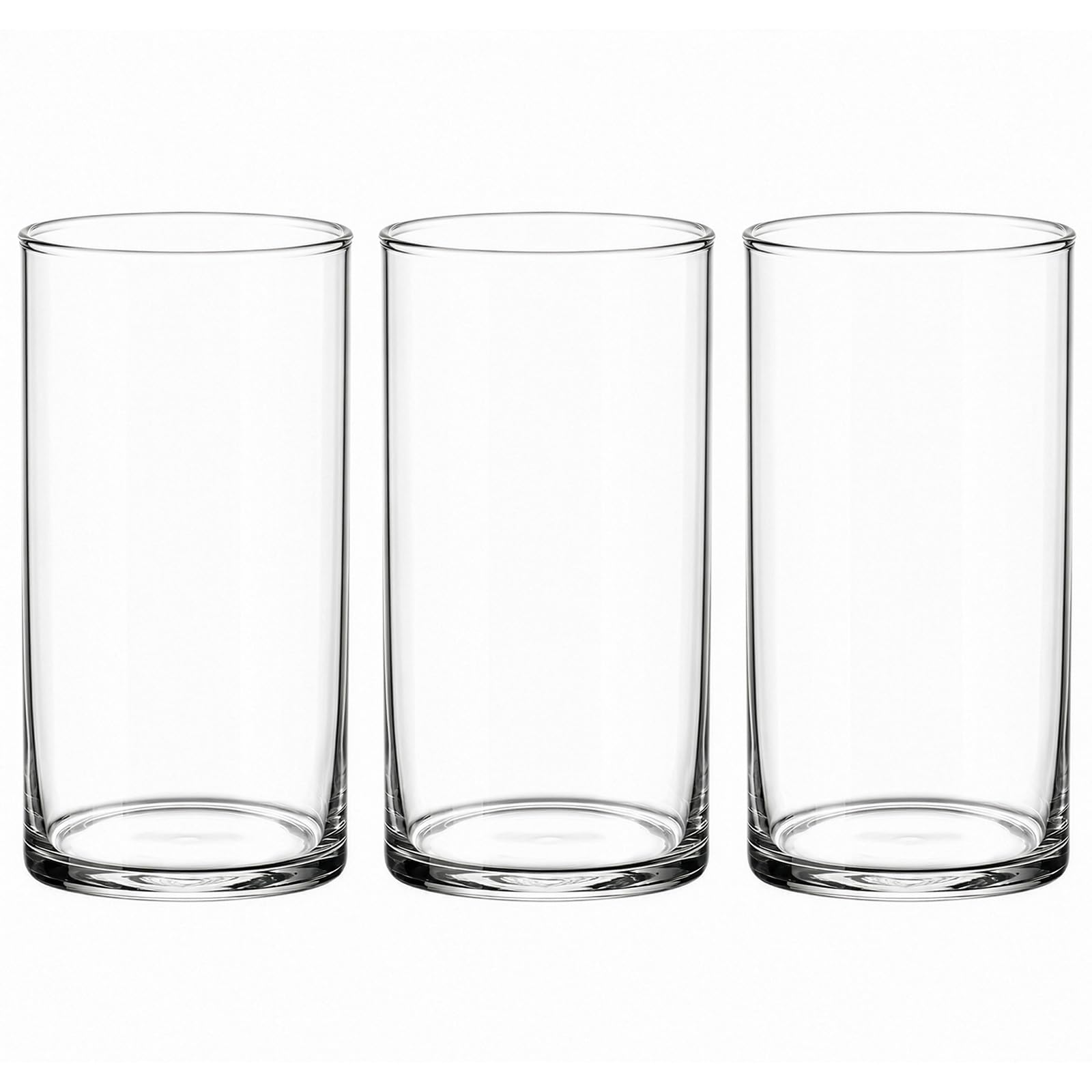 GREENSAPPIRE 6 Pack Glass Cylinder Vases for Table Decoration, 15cm Clear Glass Flower Vases, 8.5cm Diameter Cylinder Vase Set for Floating Candles, Home Décor and Dining Table Display (6PCS Clear)