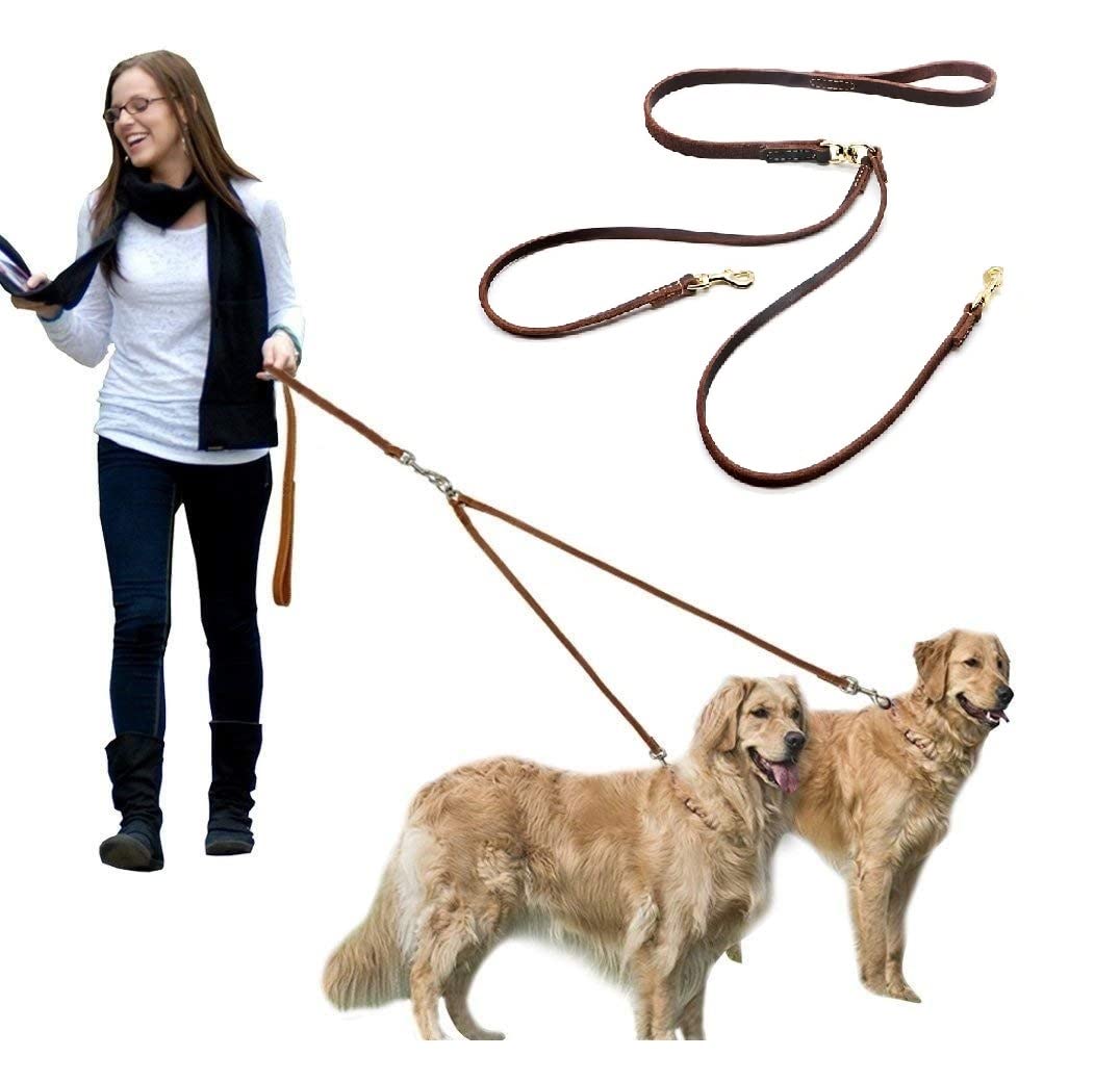 Hachiko:-Heavy Duty Double Leather Dog Leads for All Dogs 120 cm Dog Strap Leash (Brown) (B09WF2RQR9) Amazon Price History, Amazon Price Tracker