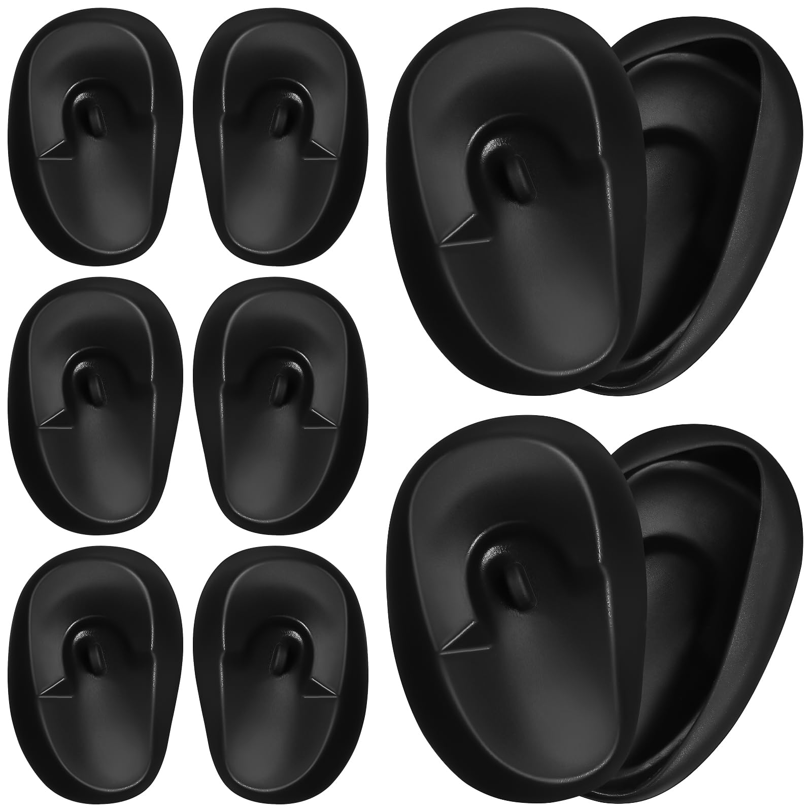 KALLORY Salon Ear Heat Protector 10pcs Shower for Ear Plastic Hair Dye Coloring Cover Earmuffs Home Silicone Protectors Black Shield Salon Covers Hairdressing Shower, Dyeing Hair Dye Protector