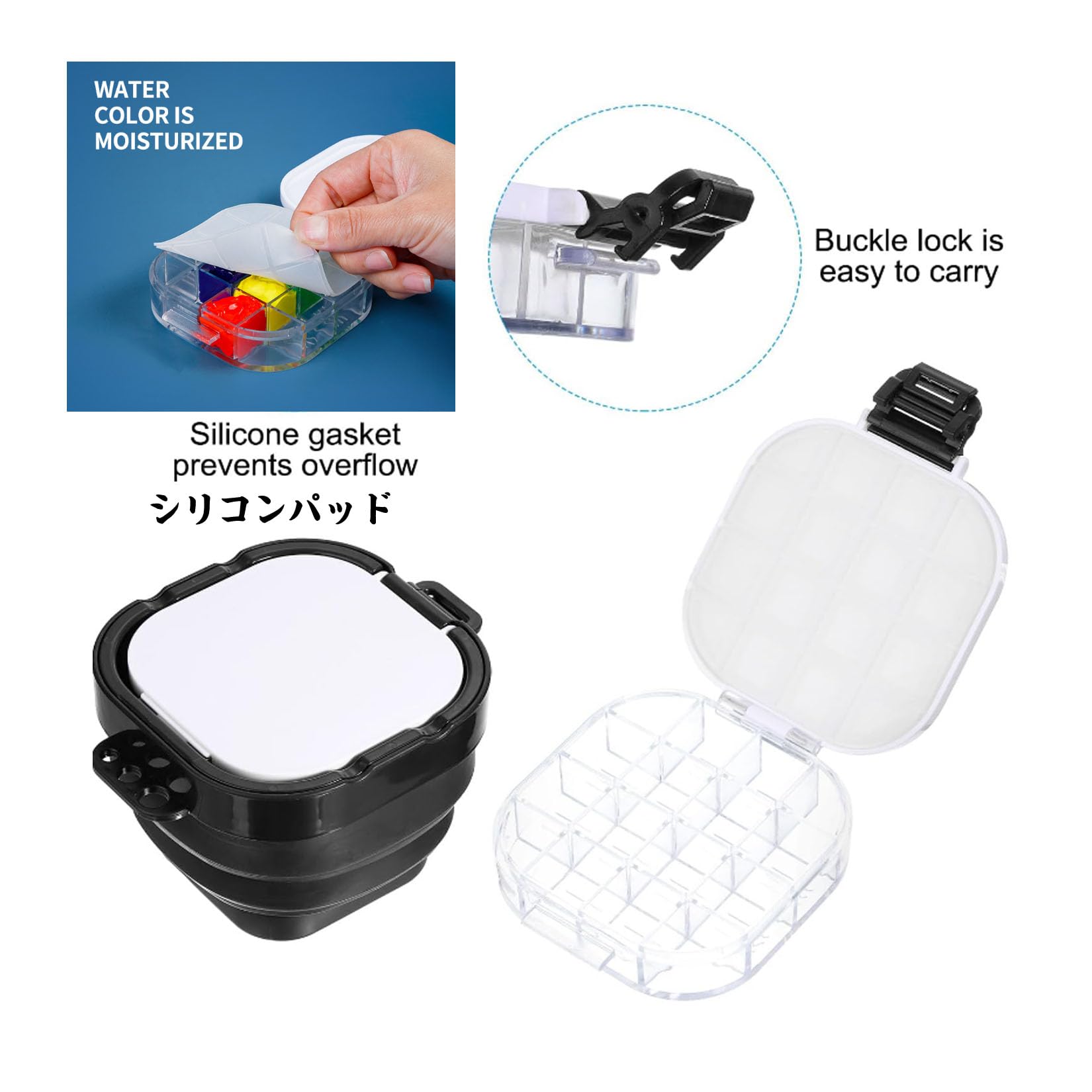 Amazon.co.jp: 絵の具 パレット筆洗いバケツ 筆洗い コンパクト 絵皿
