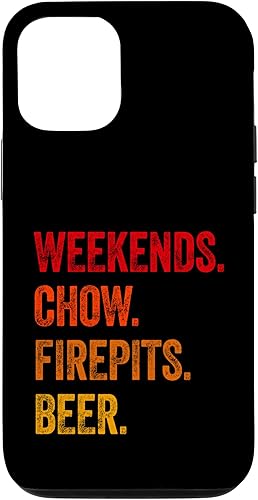 Miniatura 1 de iPhone 15 Pro Weekends Chow Firepits Beer Funny Dog Case