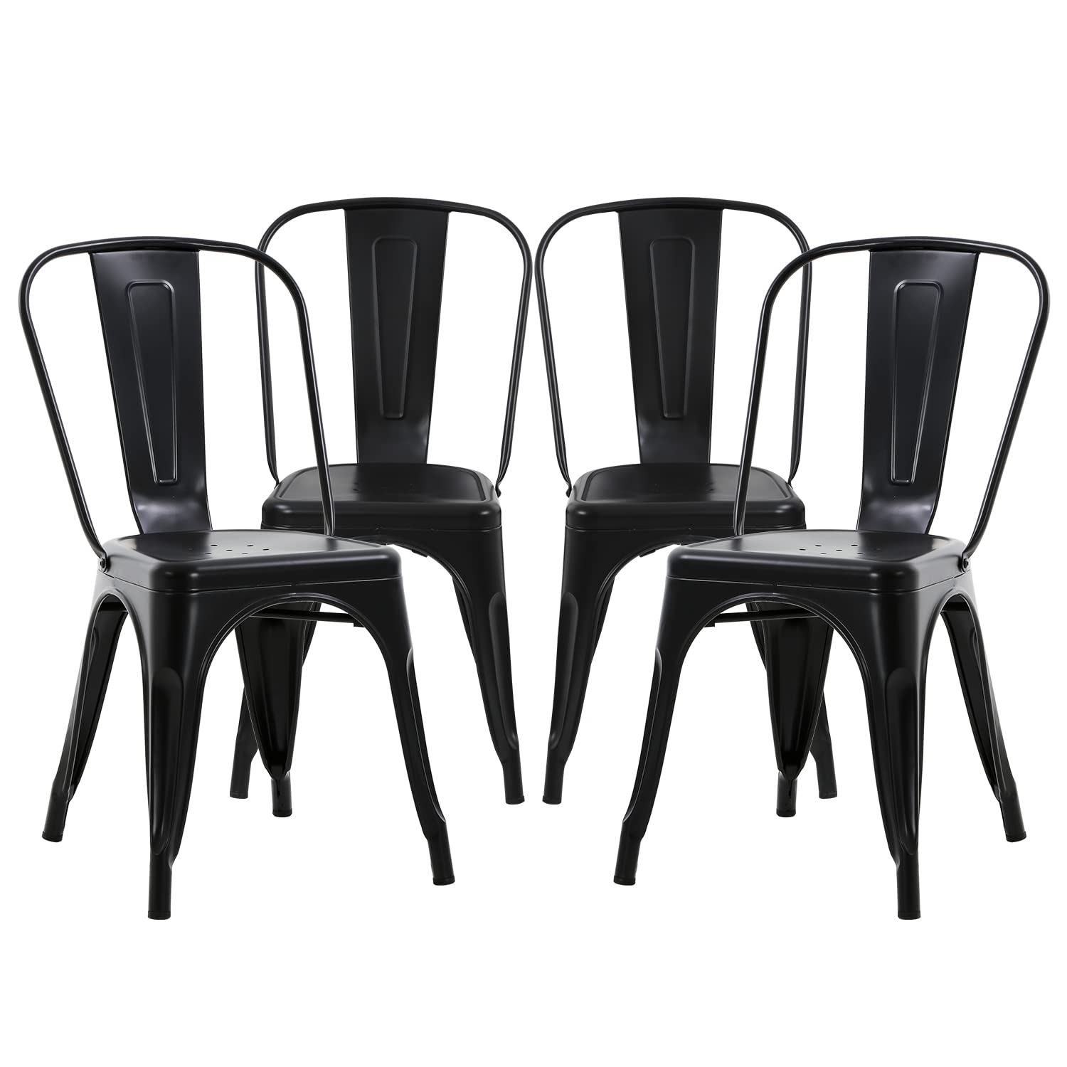 Amazon.com: Pazidom Metal Dining Chairs | Set of 4 | Black
