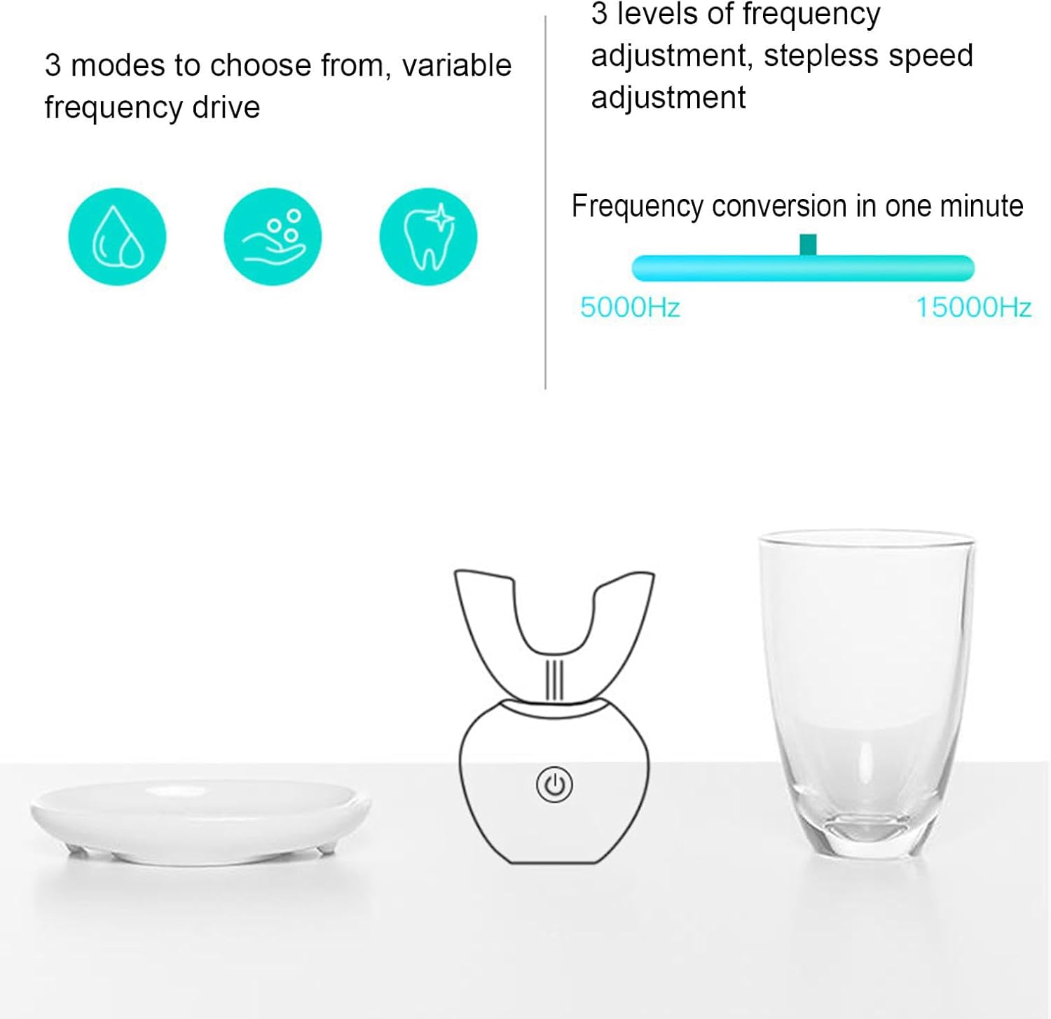 VIDECOR Electric Sonic Toothbrush Automatic Cleaning Toothbrush, U-Shaped Teeth whitening Brush, 360° Ultrasonic Electric Toothbrush for Adult, Rechargeable,A
