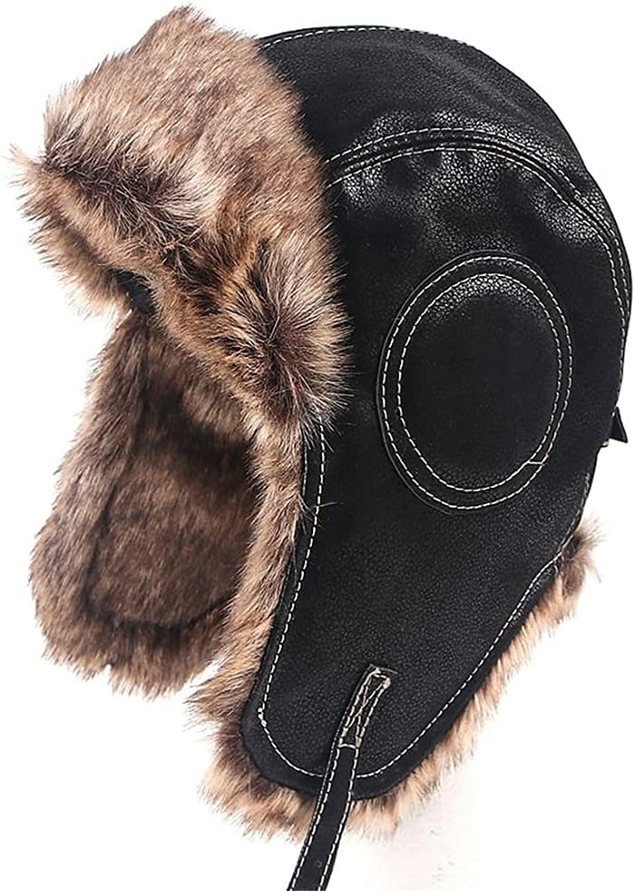 Hat Men's Winter Warm Lei Feng Hood Velvet Northeast Ear Protection Ski Cap Flying