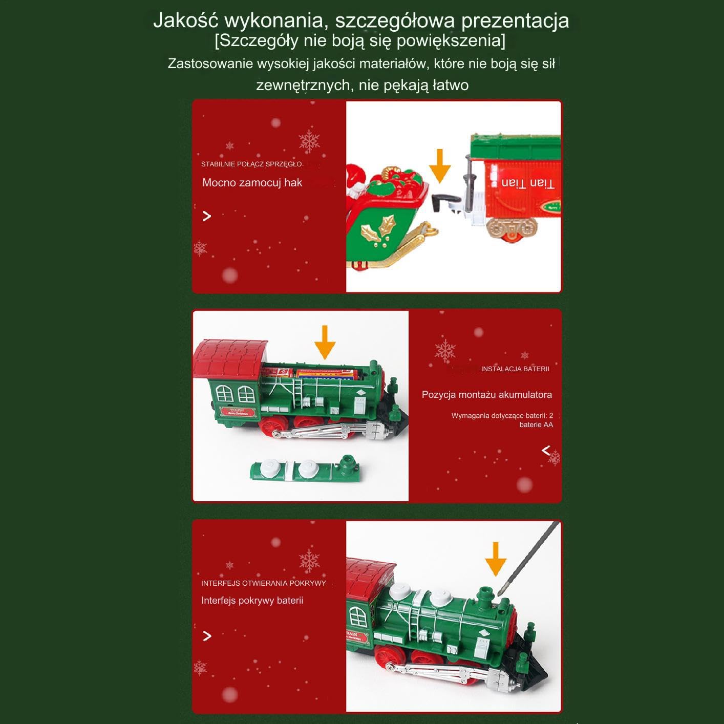?wi?teczna Elektryczna Kolejka - Model Zabawki Do Postawienia Pod Choink?,Elektryczny Model Poci?gu Lokomotywy dla Dzieci z O?wietleniem i D?wi?kiem - Dla Dzieci ?opców i