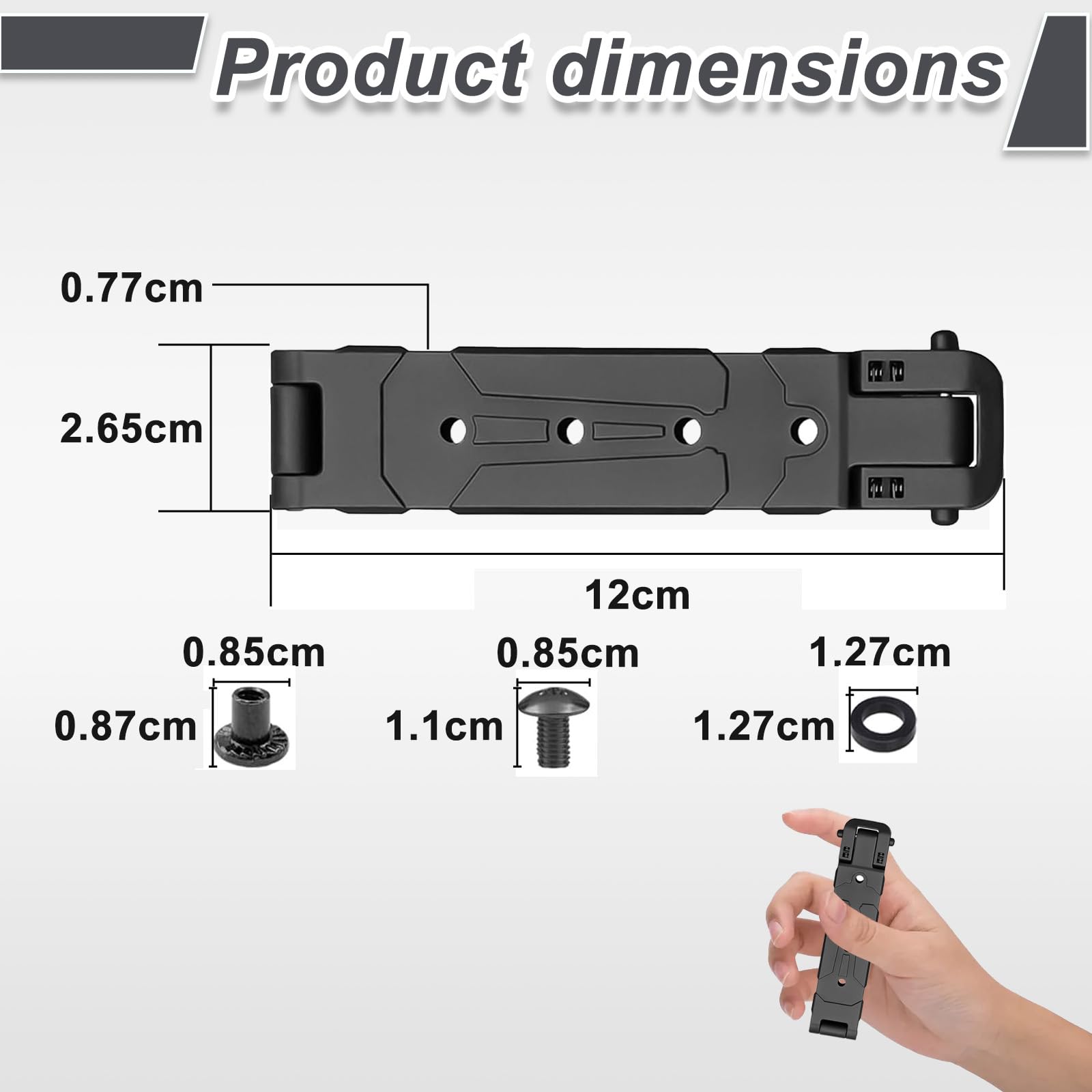 Set di 2 Zyn - Clip per Fondina, Clip per Cintura con Fondina Zyn in Nylon Resistente con Accessori di Montaggio per Gilet Zaini Holster Fondina Tactica