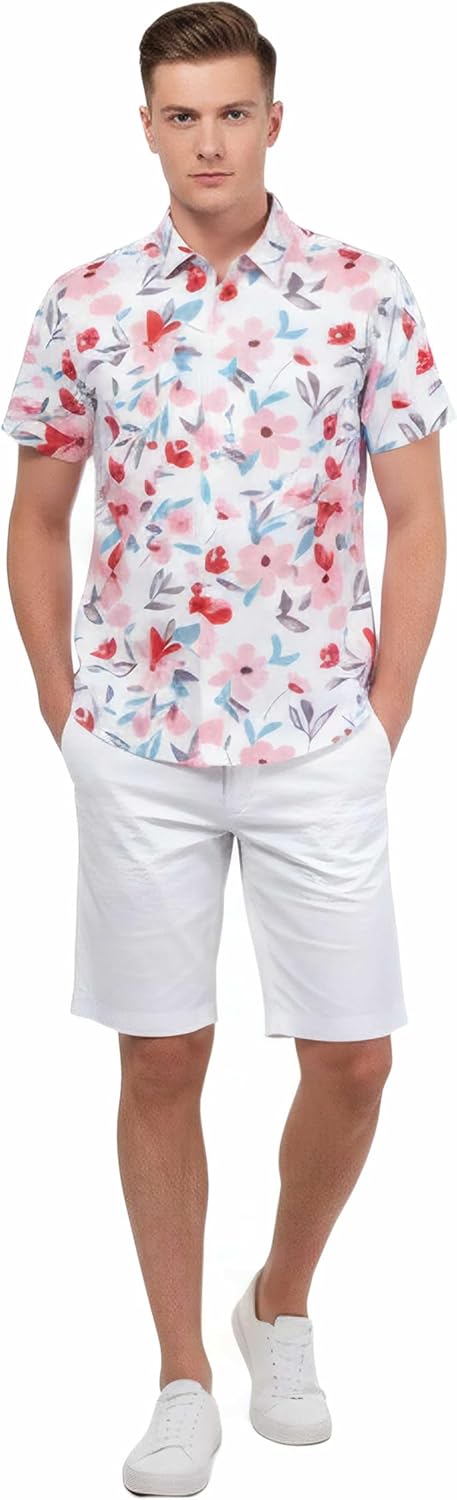 Allsense Men's Short-Sleeve Button-Down Tropical Hawaiian Shirt - Image 4