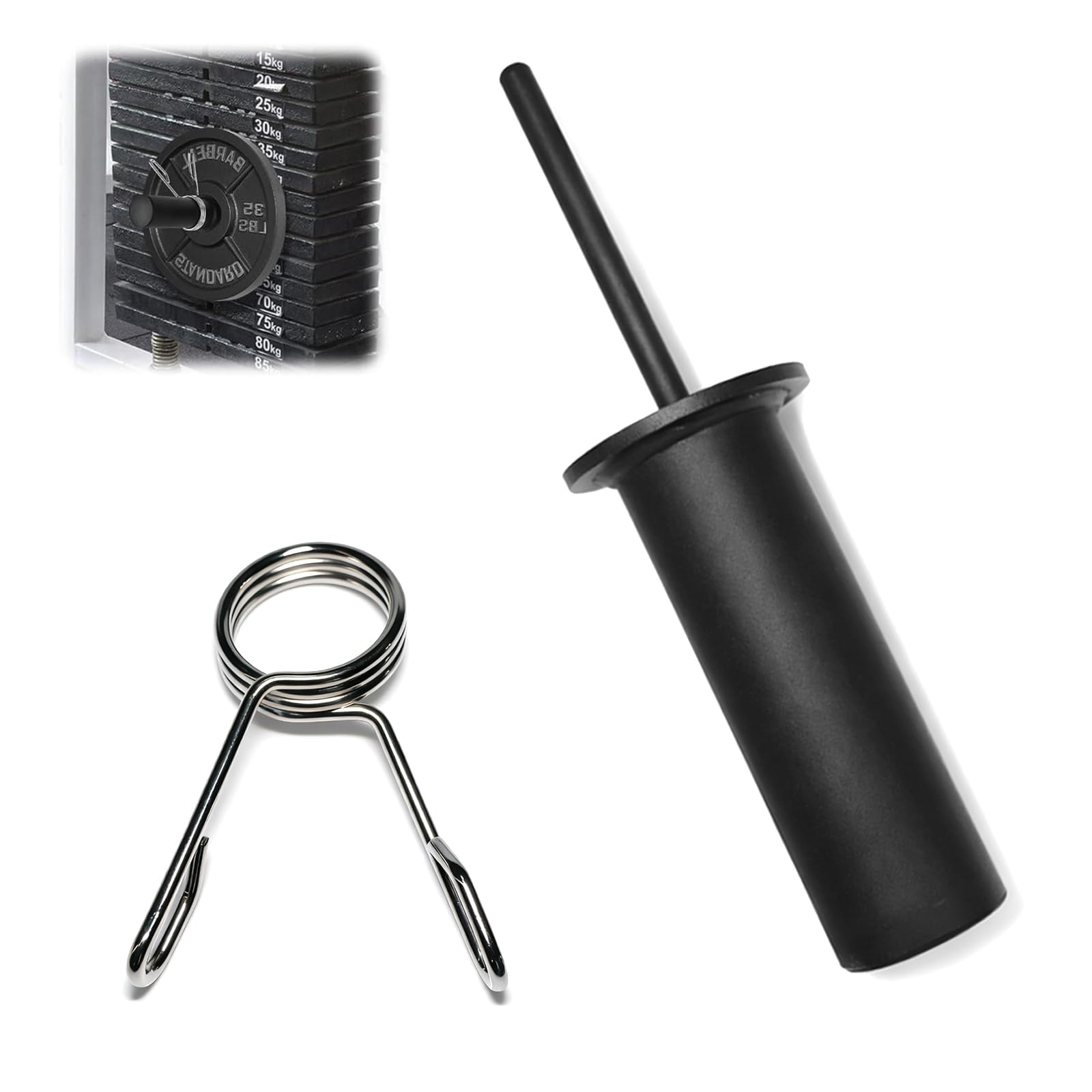 TayBong Weight Stack Pin Extender Pin for Weight Stack Machines - Gym Pin Extender with Spring Clip, Carbon Steel Loading Pin for Cable Machine Fitness & Home Gym Equipment