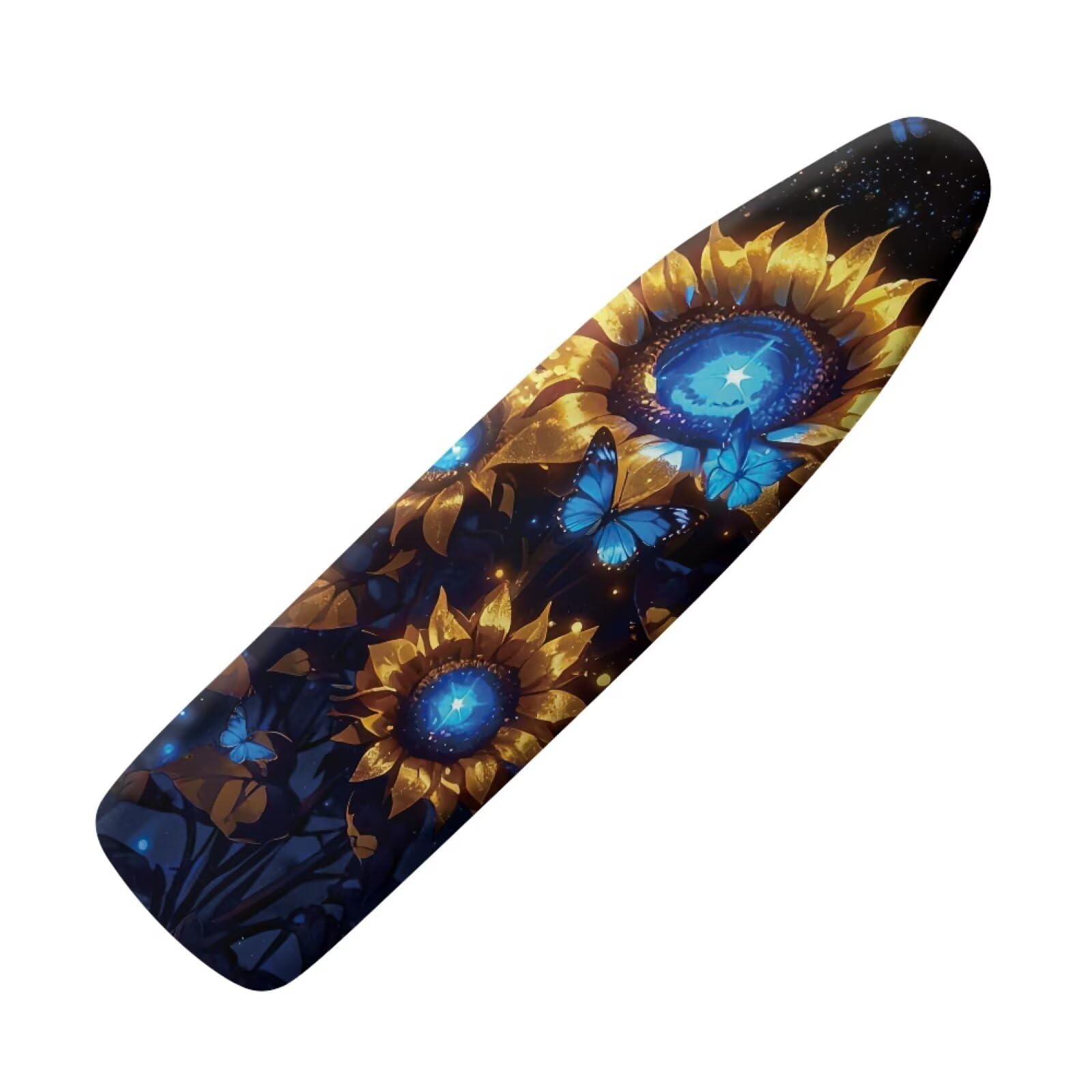 ZIATUBLES Polyester Ironing Board Cover with Hook and Loop Fastener Straps Blue Butterfly Retro Sunflower Print Iron Padding Covers Home Accessories for Laundry Clothing Shop, 2XL
