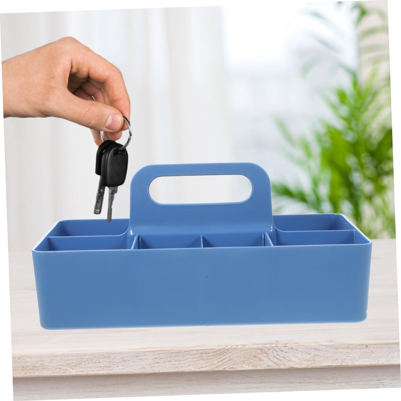 Hemobllo Contenitore Per Organizzazione Da Scrivania Scomparti Per Scatole Portaoggetti Maniglia Per Riporre Trucchi Cancelleria Utensili Da Cucina e Design Impilabile e