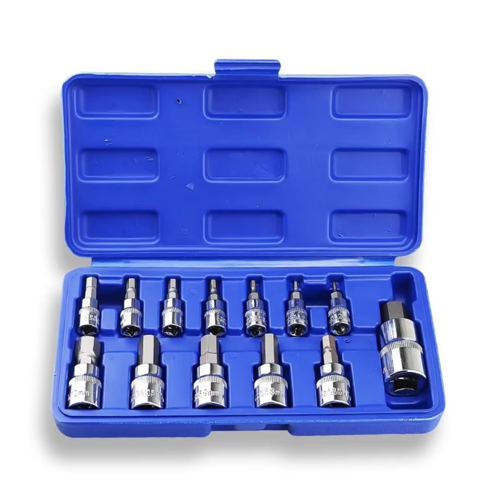 Kit d'outillage mécanique 3/8 "" 1/4 "" 1/2 "" 13 Jeux De Têtes À Manchon Universelles Jeu De Mèches Hexagonales Adaptateur De Foret SAE Et Douilles De Taille Métrique Clé À Douille