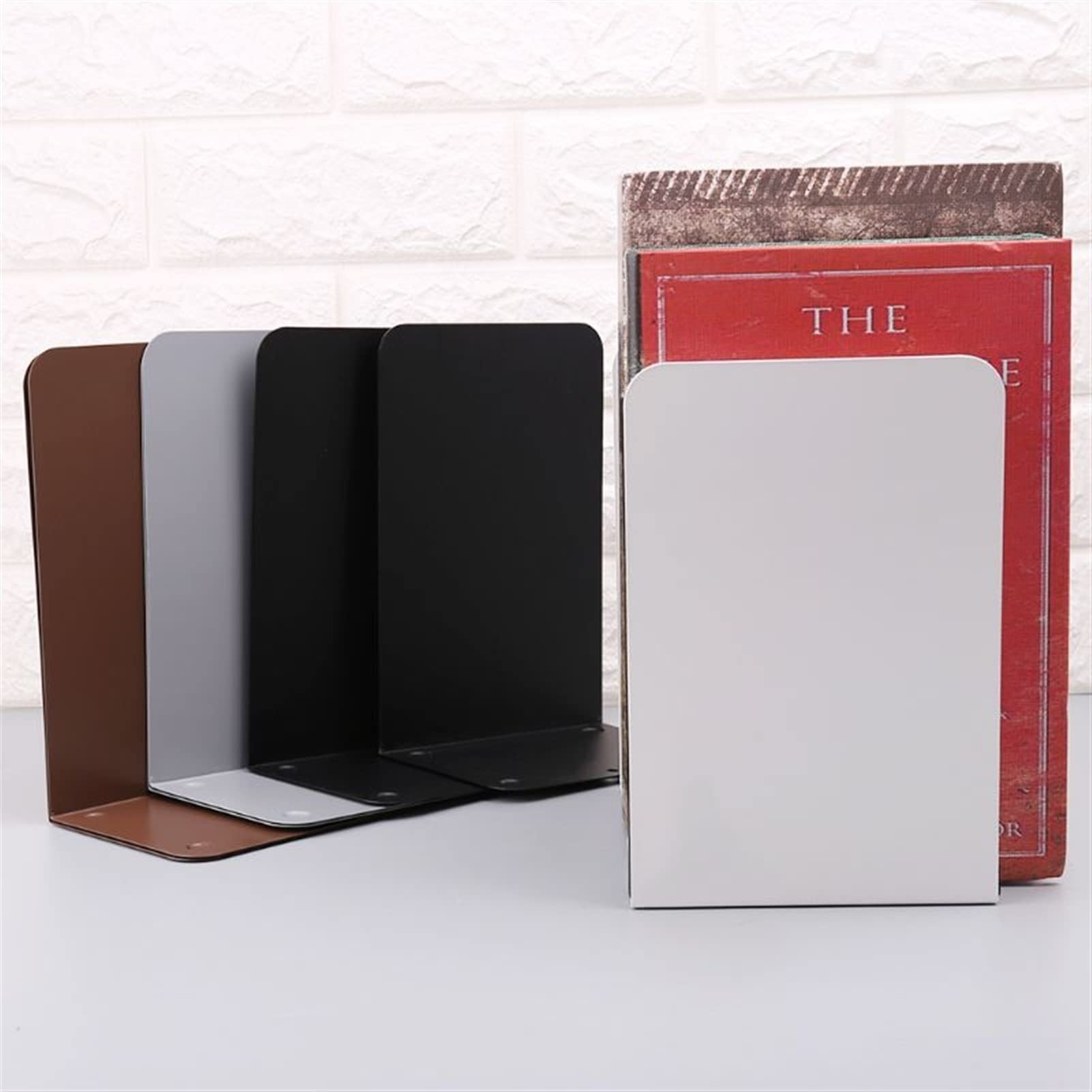 Fermalibri in metallo per casa e ufficio, antiscivolo, decorativo, per libri, riviste e documenti, elegante fermalibri da scrivania, ideale per nizzare il tuo spazio