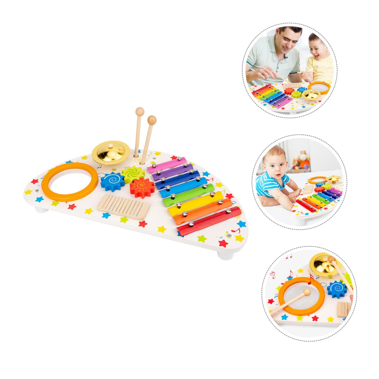 SUPVOX Strumenti Musicali per Ragazzo Ragazza Ragazza Giocattolo Musicale in Legno Strumenti Percussione Xilofono Giocattolo Educativo per Ragazzo Piccoli