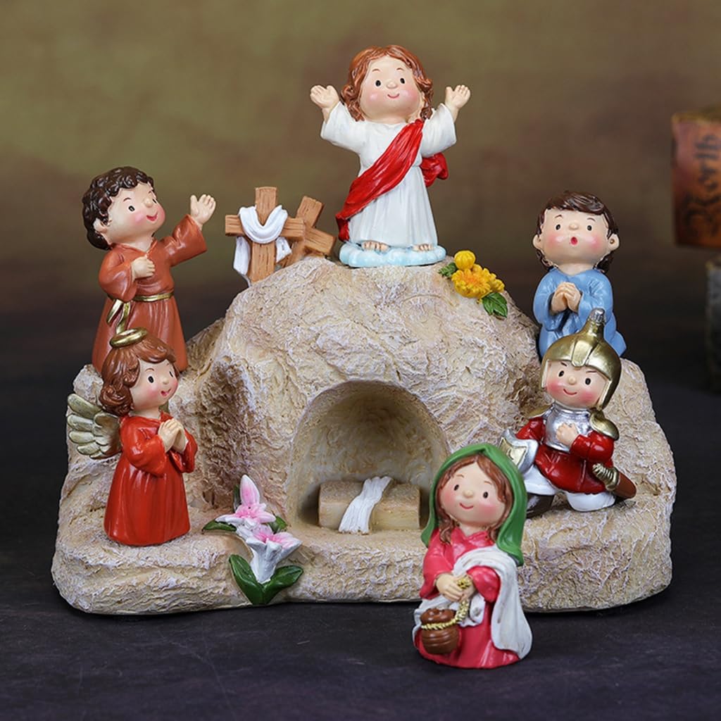Miniaturowe figurki świąteczne zmartwychwstania z wyświetlaczem LED