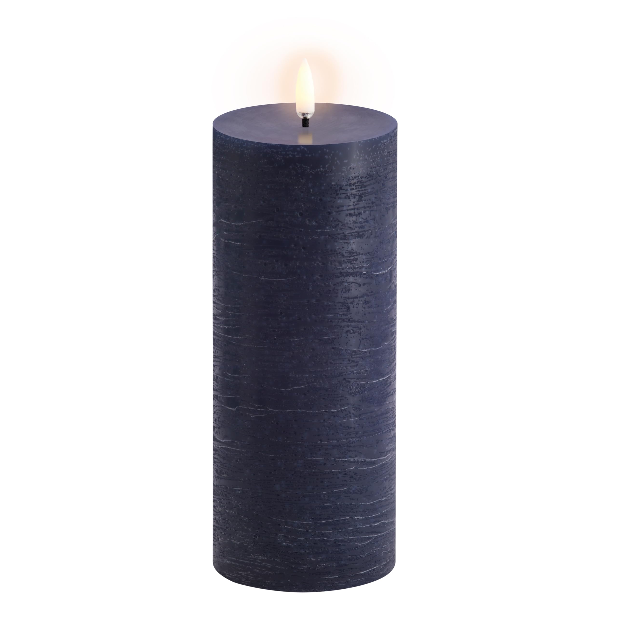 UYUNI LED Stumpenkerze 7,8x20cm rustic dark blue