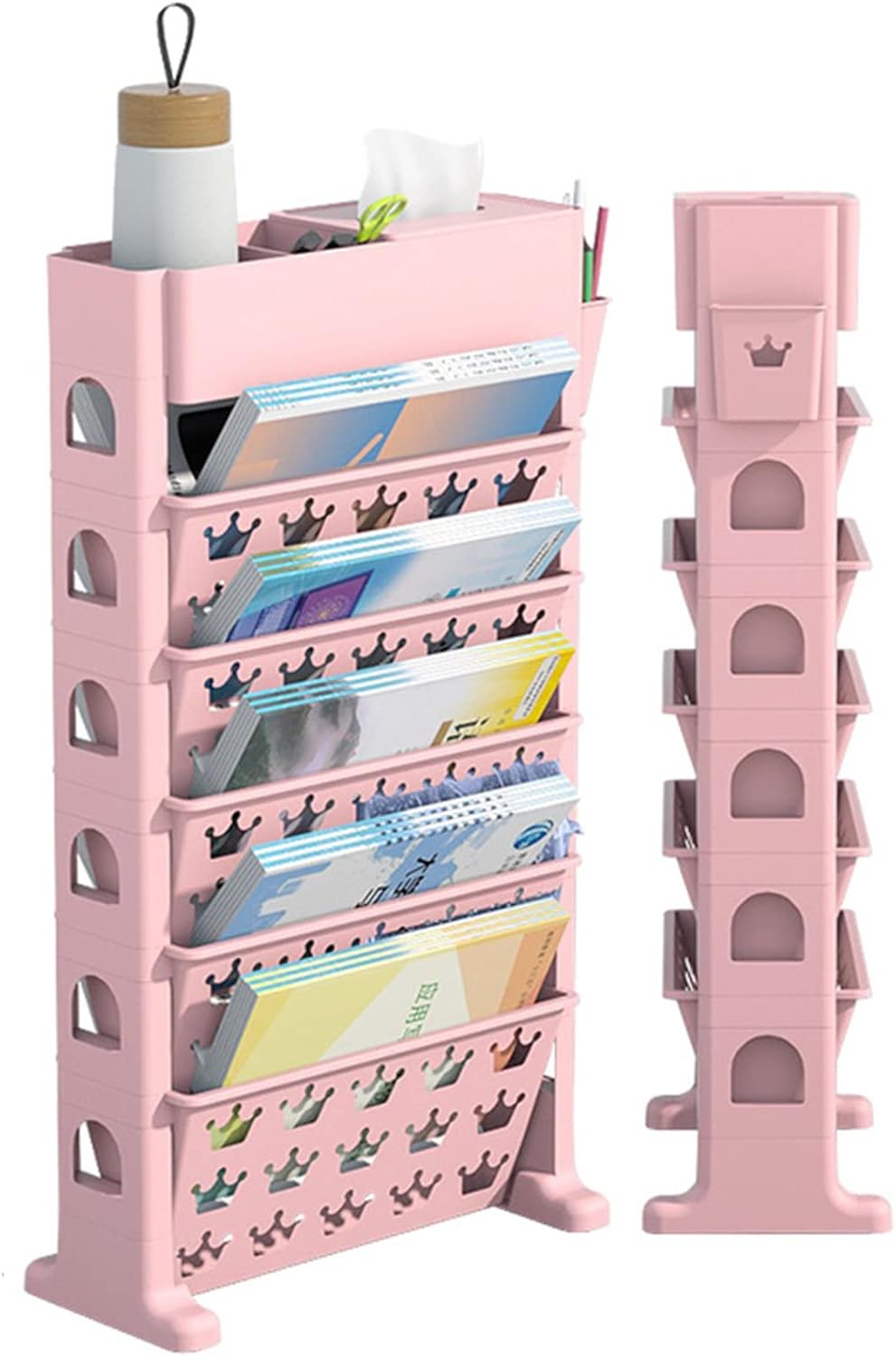 Desk Side Storage Rack for Classroom Office, Small Desk Shelf, Library Reading Rack