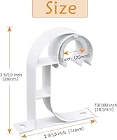 Vista 5 de TOKPLNU Soporte para barra de cortina de techo, soporte de barras de cortina resistente, aleación de aluminio, blanco, paquete de 6 ganchos