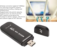 VBESTLIFE 4G LTE hordozható WiFi router SIM kártyahellyel, 150Mbps, 10 felhasználó - black 4