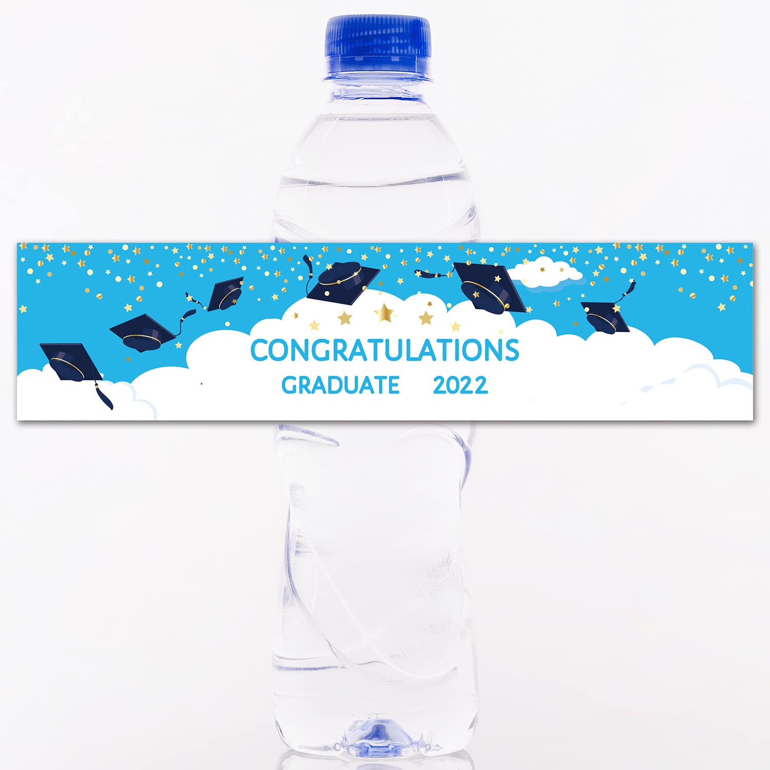 Buy 24pcs Blue Class of 2022 Water Bottle Labels for Graduation Party