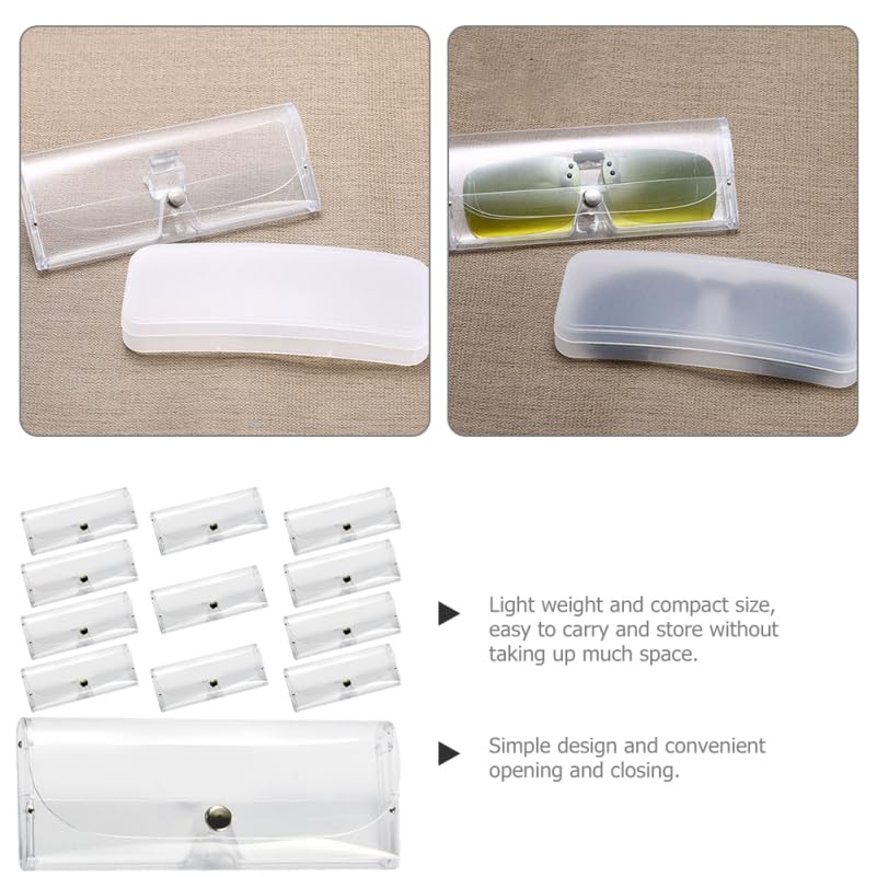 Image of Angoily Transparent Eyeglasses Case 12pcs Sunglasses Clear Bag Buckle Portable Anti-scratch Eyeglass Box Lightweight Eyewear Sleeve Box for Travel