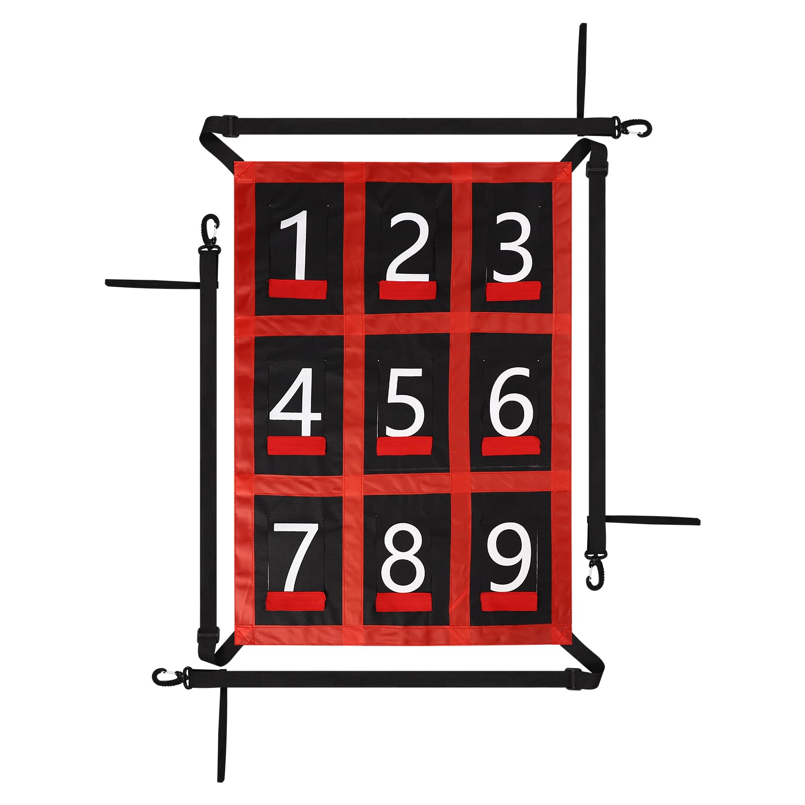 Lyreh Waterproof Adjustable Baseball Strike Zone Target Net, 26.8x19.3in Numbered Softball 9 Hole Pitching Trainers with Numbers Sports Equipment