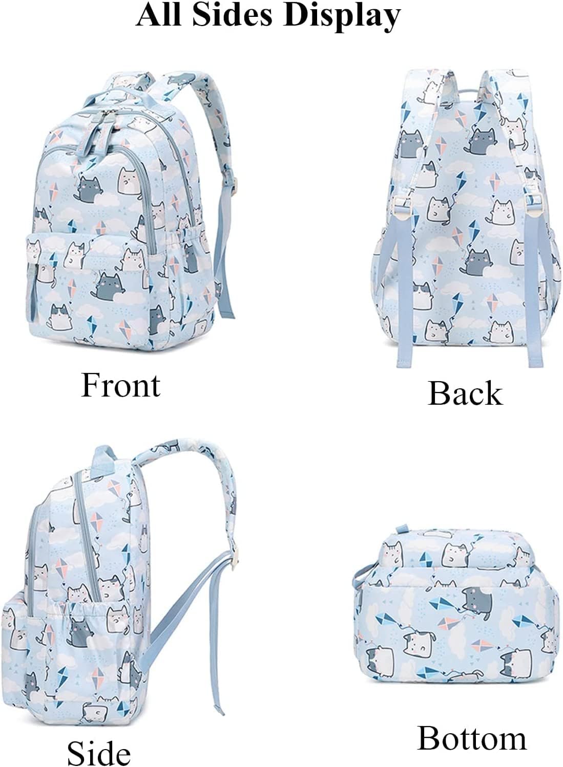 Daisy Prints Backpack for Girls Middle School Bookbag Elementary School Bags for Teens - Image 5