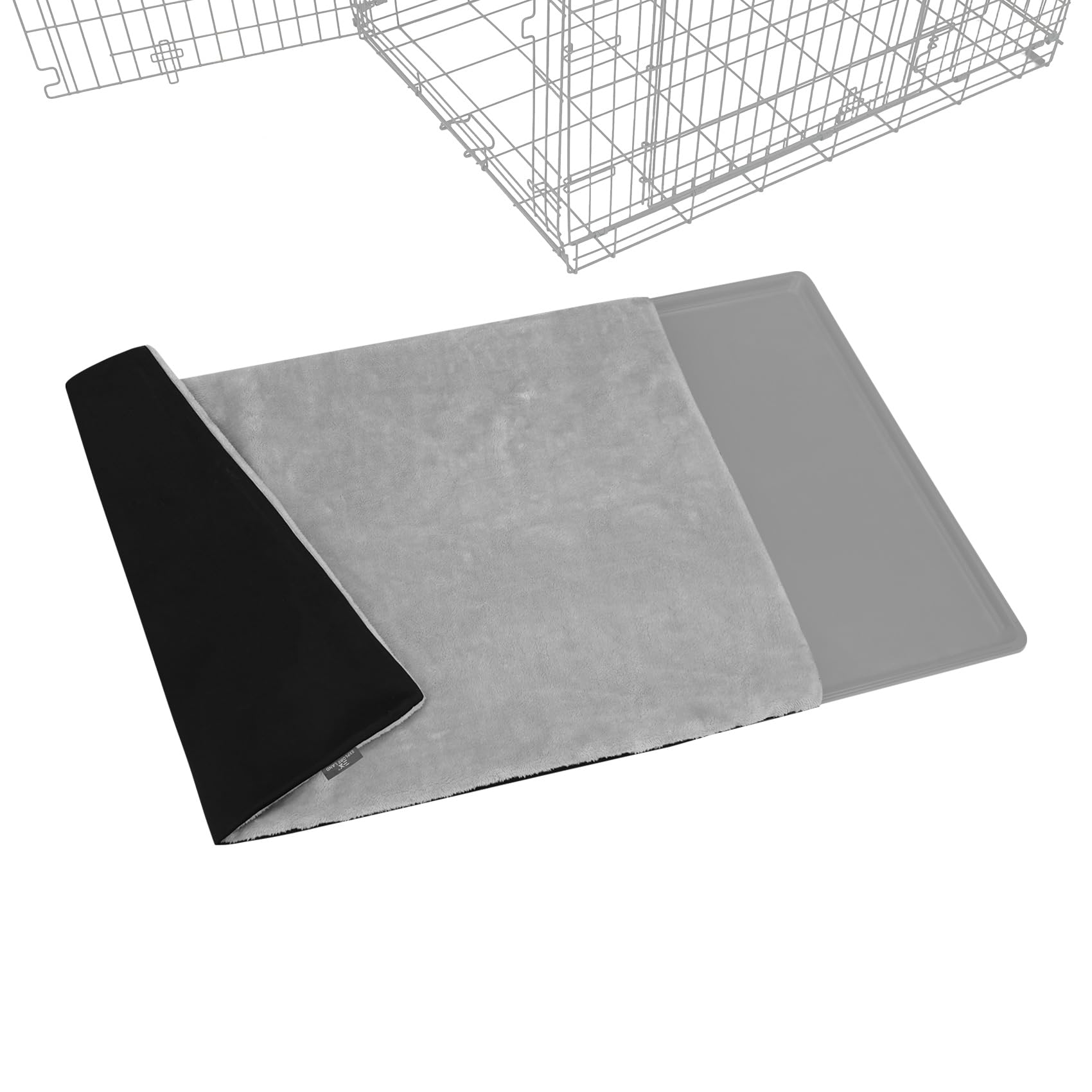 Explore Land Dog Crate Pan Cover with Fluffy Top and Waterproof TPU Lining, Washable Pan Enclosure Cover for 42 inch Pet Cage