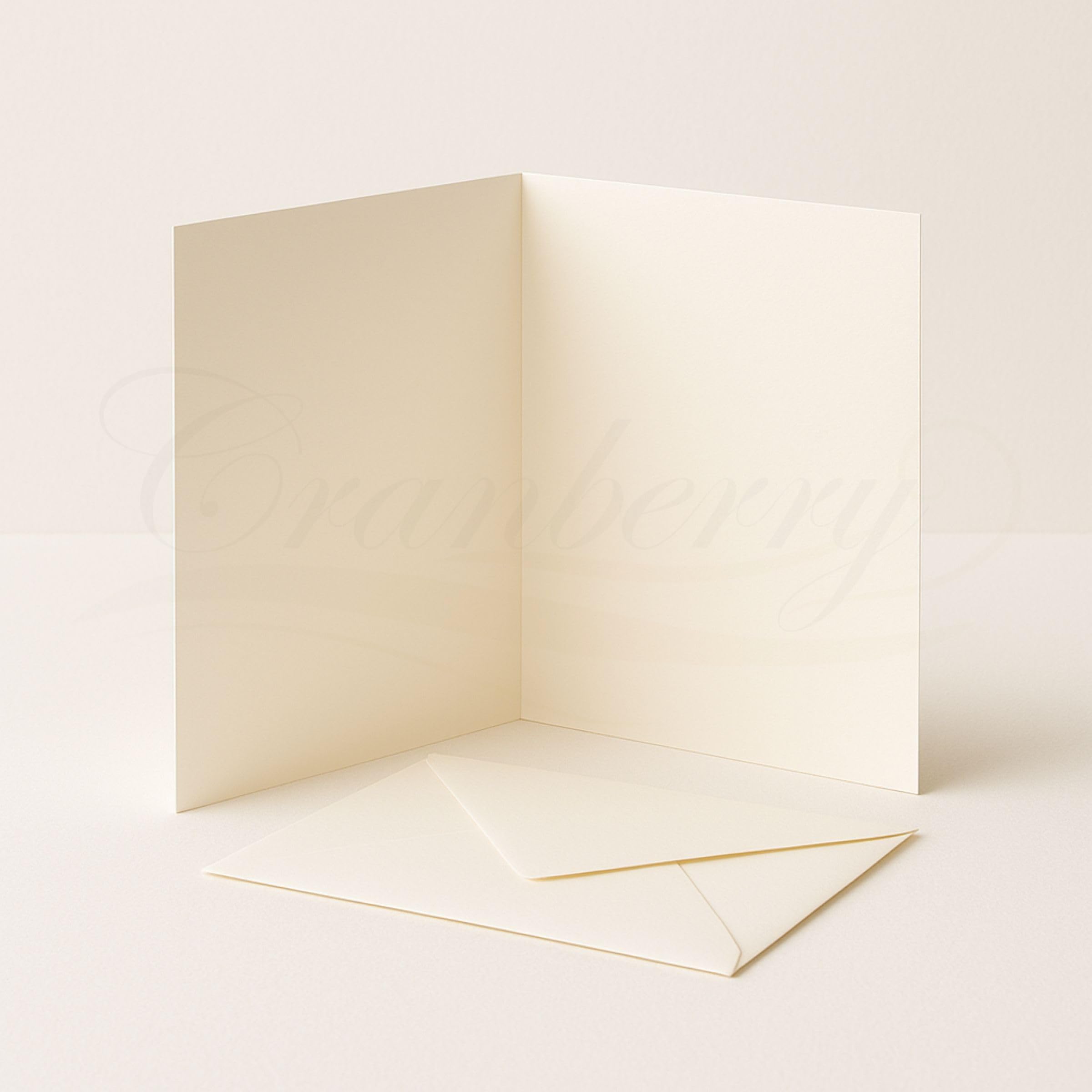 Cranberry 25 Pack - A6 Ivory Cream Card Making Set - A6 Blank 300gsm Creased Cards with Matching C6 Cream Envelopes - for DIY Invitations, Cards and Stationery
