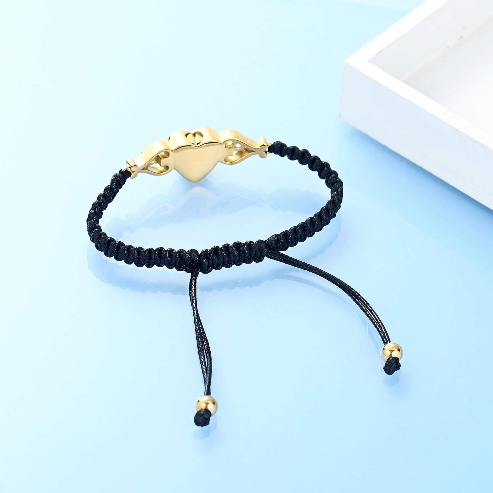 QGJNSGC Double Heart Cremation Bracelet for Ashes for Women Stainless Steel Sunflower Urn Bracelet Memorial Jewelry Loved Ones Human Pet Funeral Keepsake Gift Adjustable Bangle - Image 4